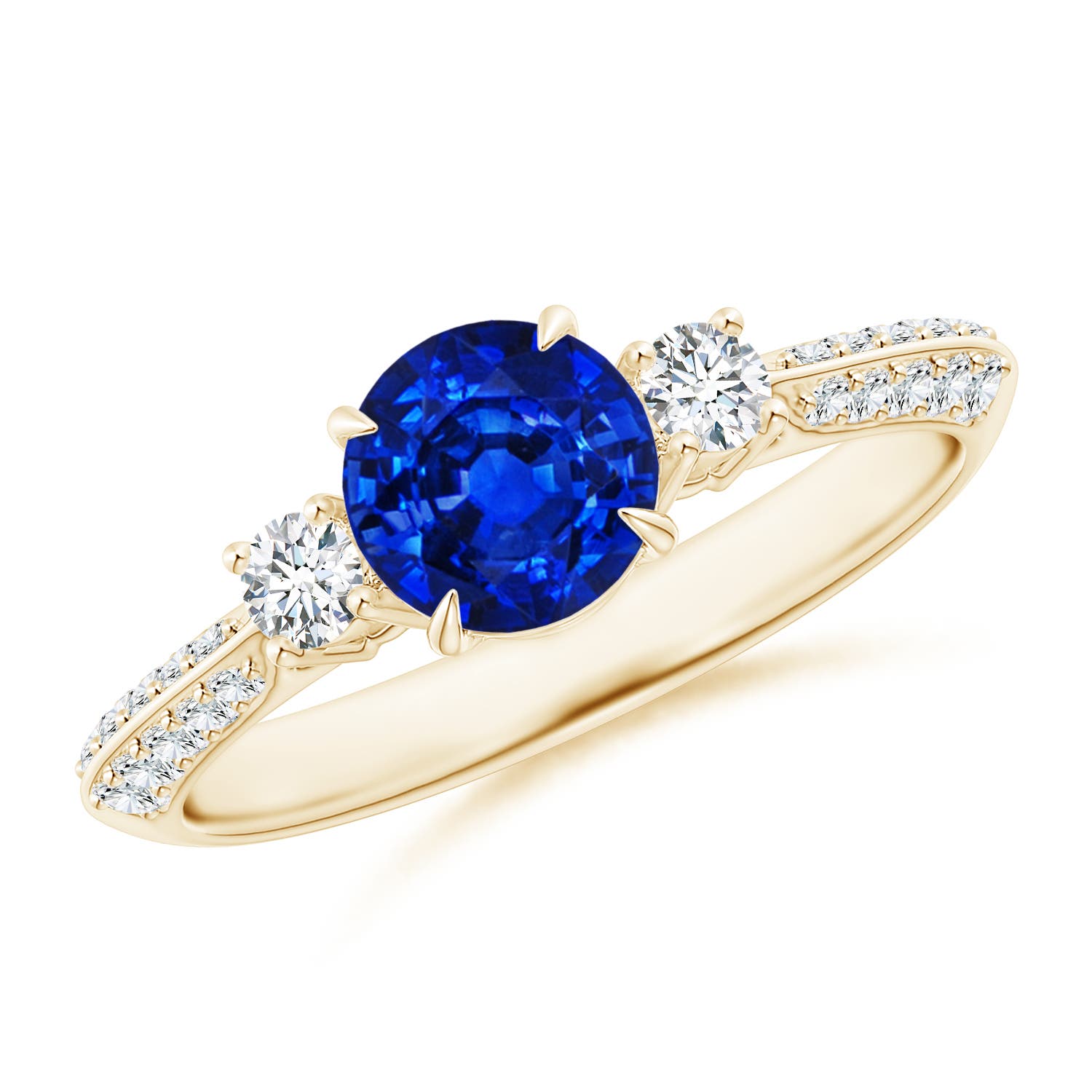 AAAA - Blue Sapphire / 1.35 CT / 14 KT Yellow Gold