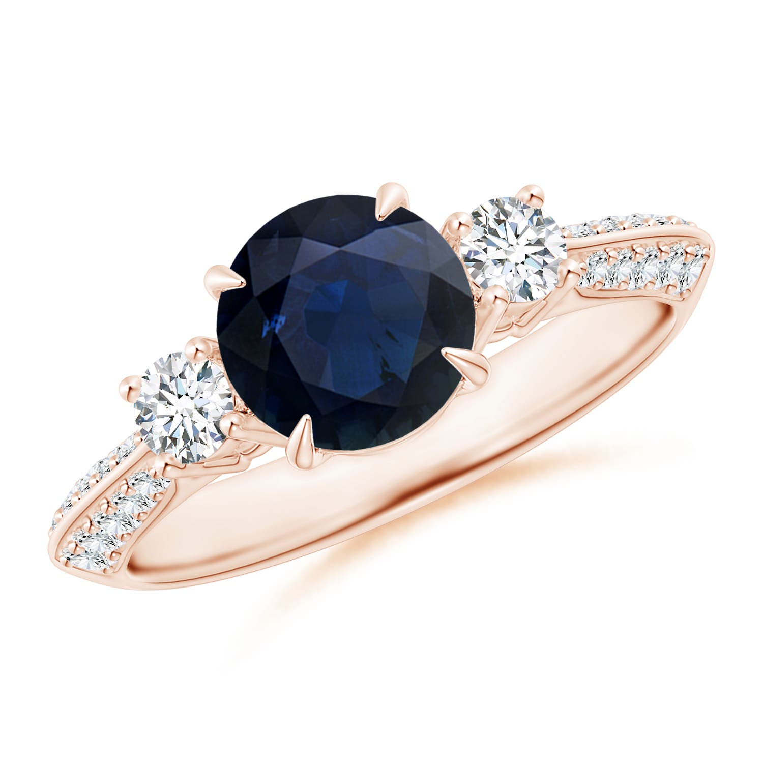 A - Blue Sapphire / 2.01 CT / 14 KT Rose Gold