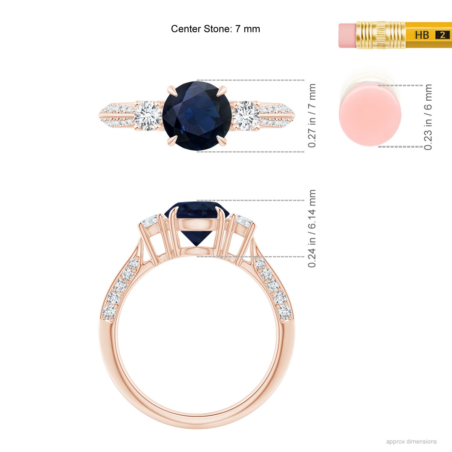 A - Blue Sapphire / 2.01 CT / 14 KT Rose Gold