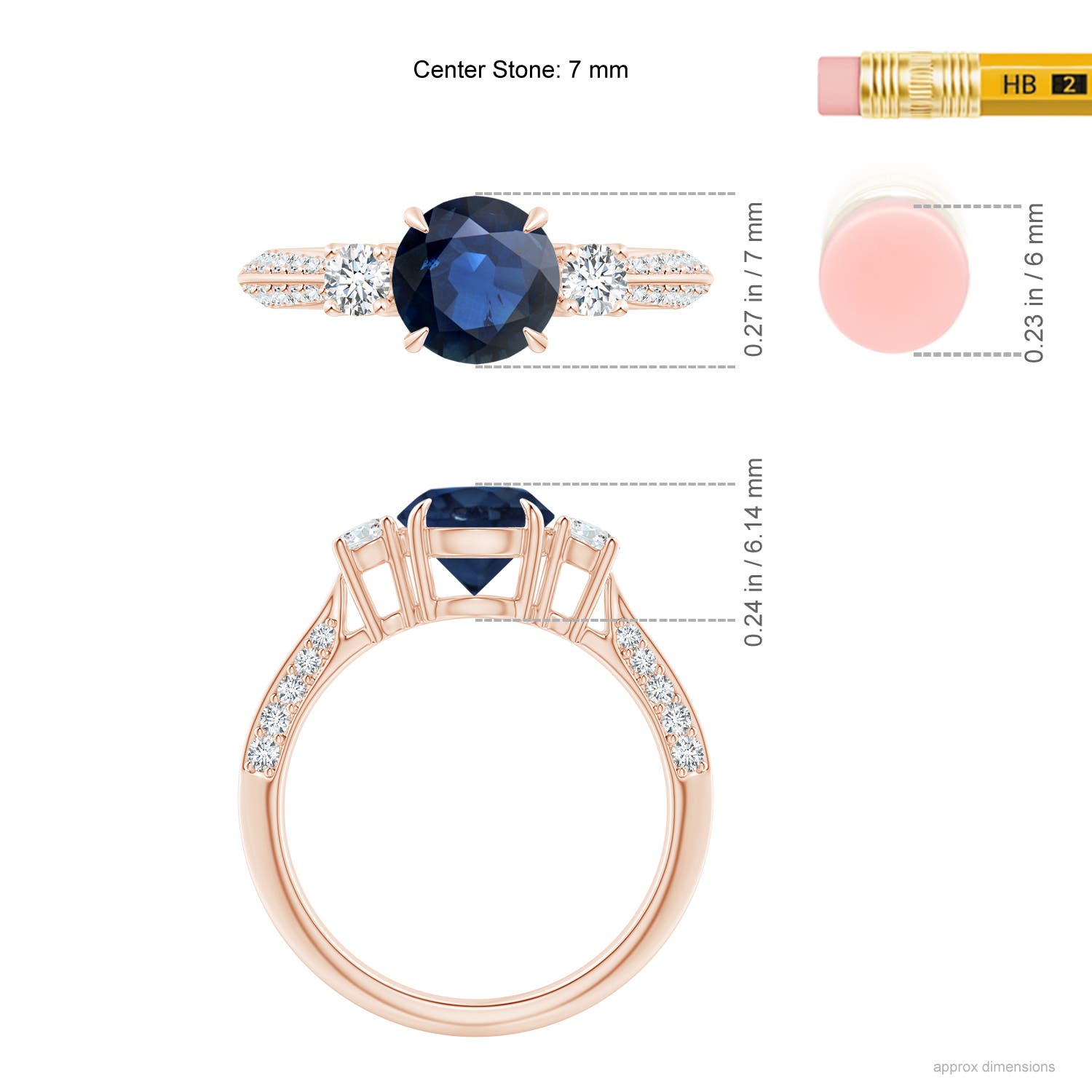 AA - Blue Sapphire / 2.01 CT / 14 KT Rose Gold