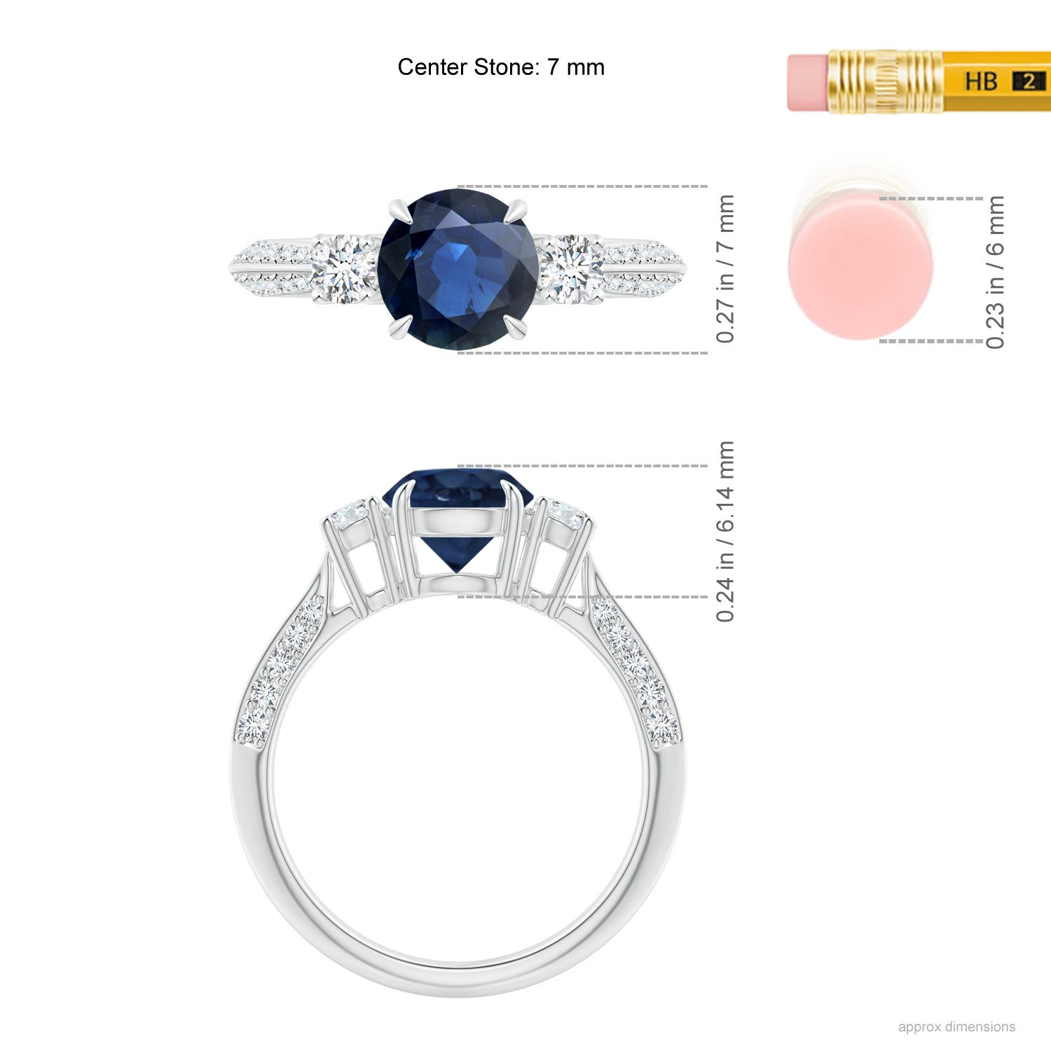 AA - Blue Sapphire / 2.01 CT / 14 KT White Gold