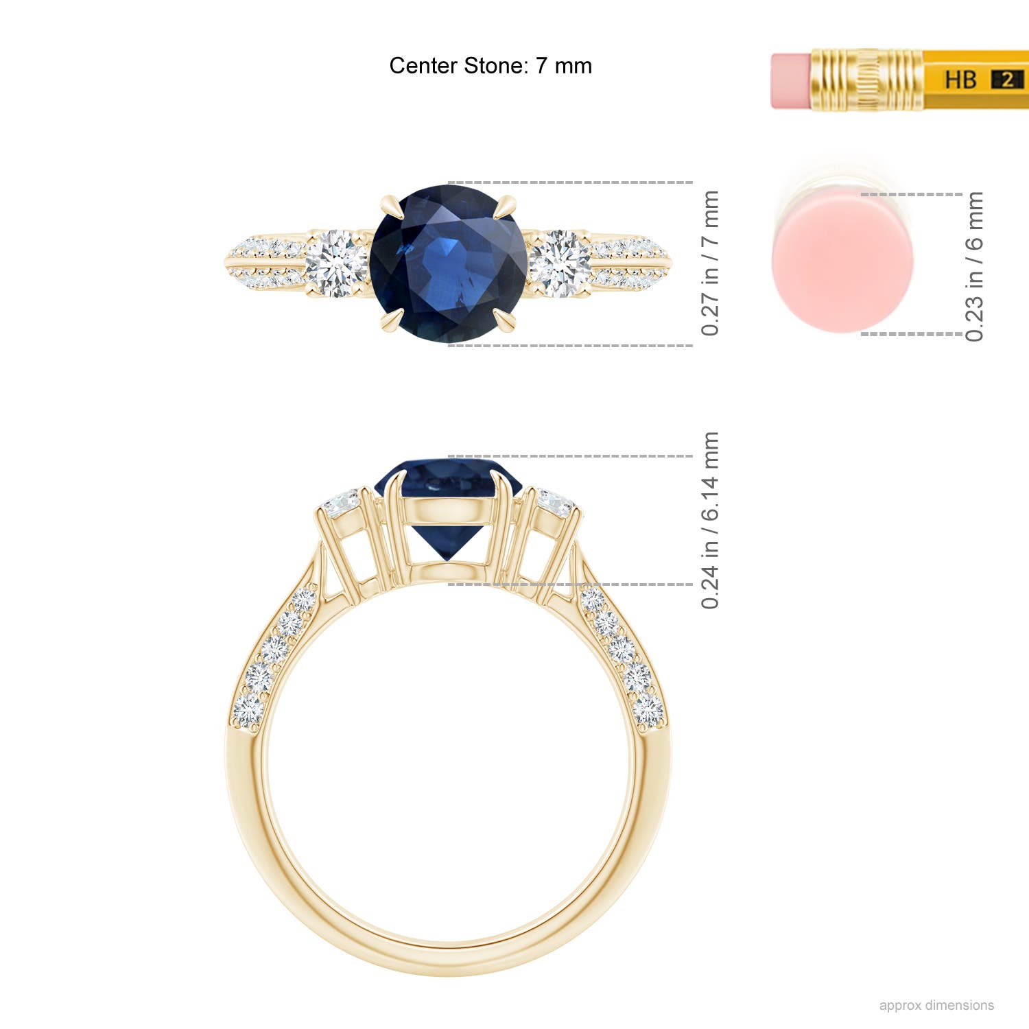 AA - Blue Sapphire / 2.01 CT / 14 KT Yellow Gold