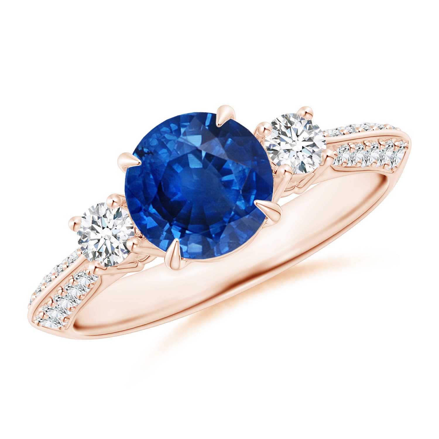 AAA - Blue Sapphire / 2.01 CT / 14 KT Rose Gold