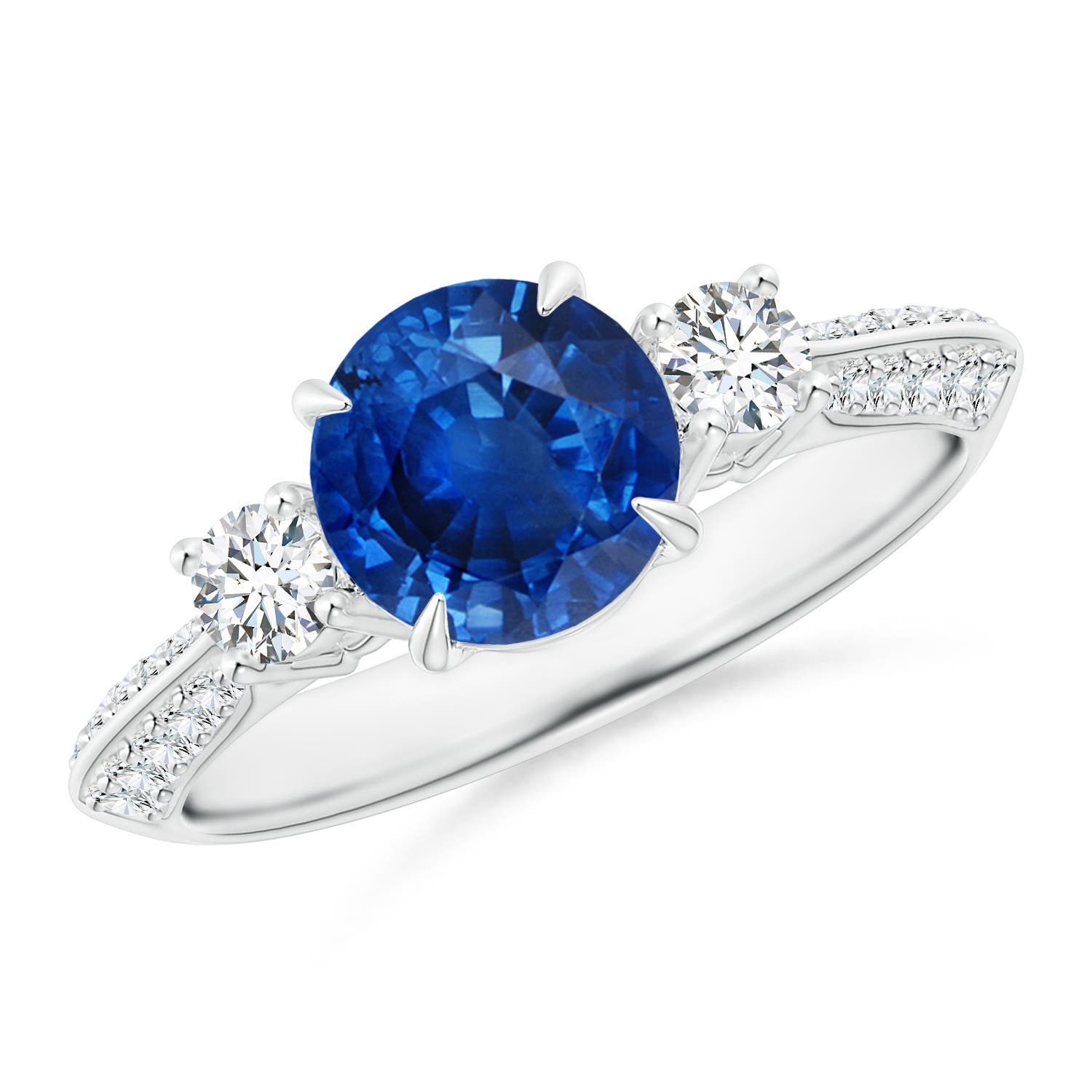 AAA - Blue Sapphire / 2.01 CT / 14 KT White Gold