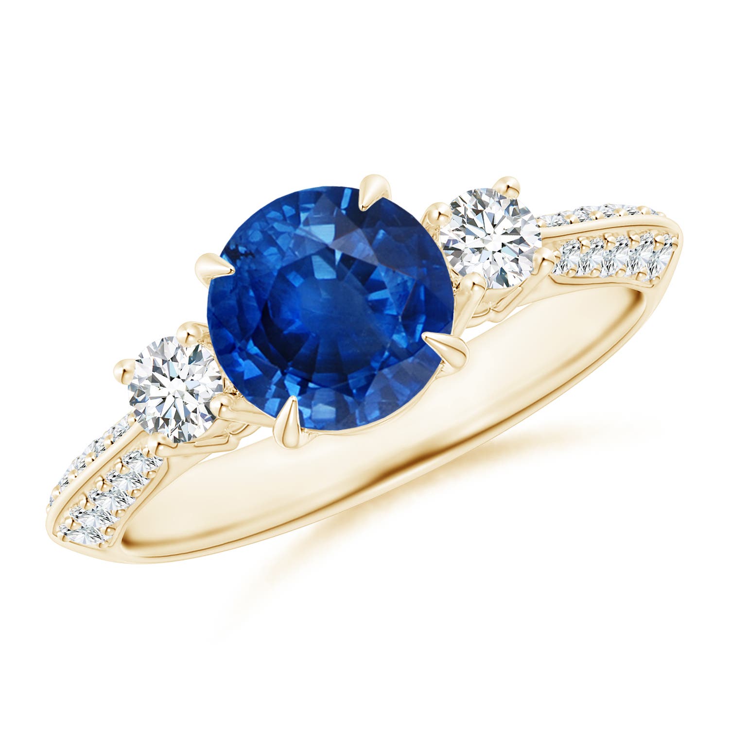 AAA - Blue Sapphire / 2.01 CT / 14 KT Yellow Gold