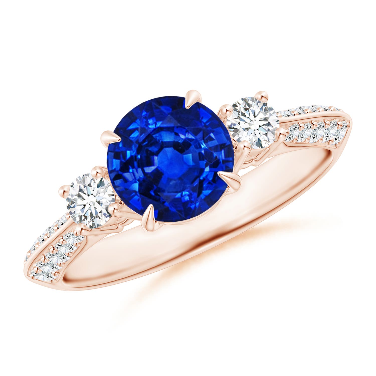 AAAA - Blue Sapphire / 2.01 CT / 14 KT Rose Gold