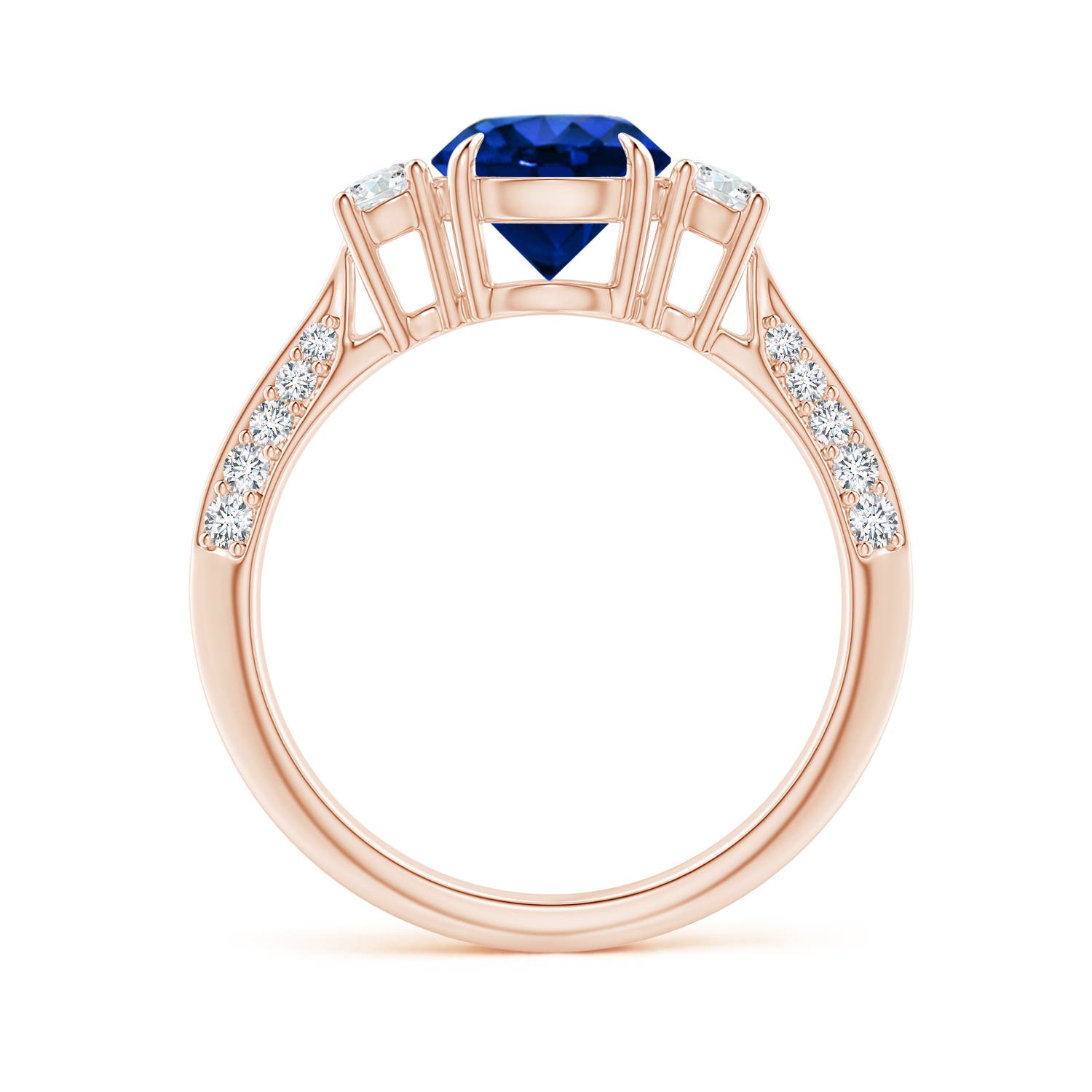 AAAA - Blue Sapphire / 2.01 CT / 14 KT Rose Gold