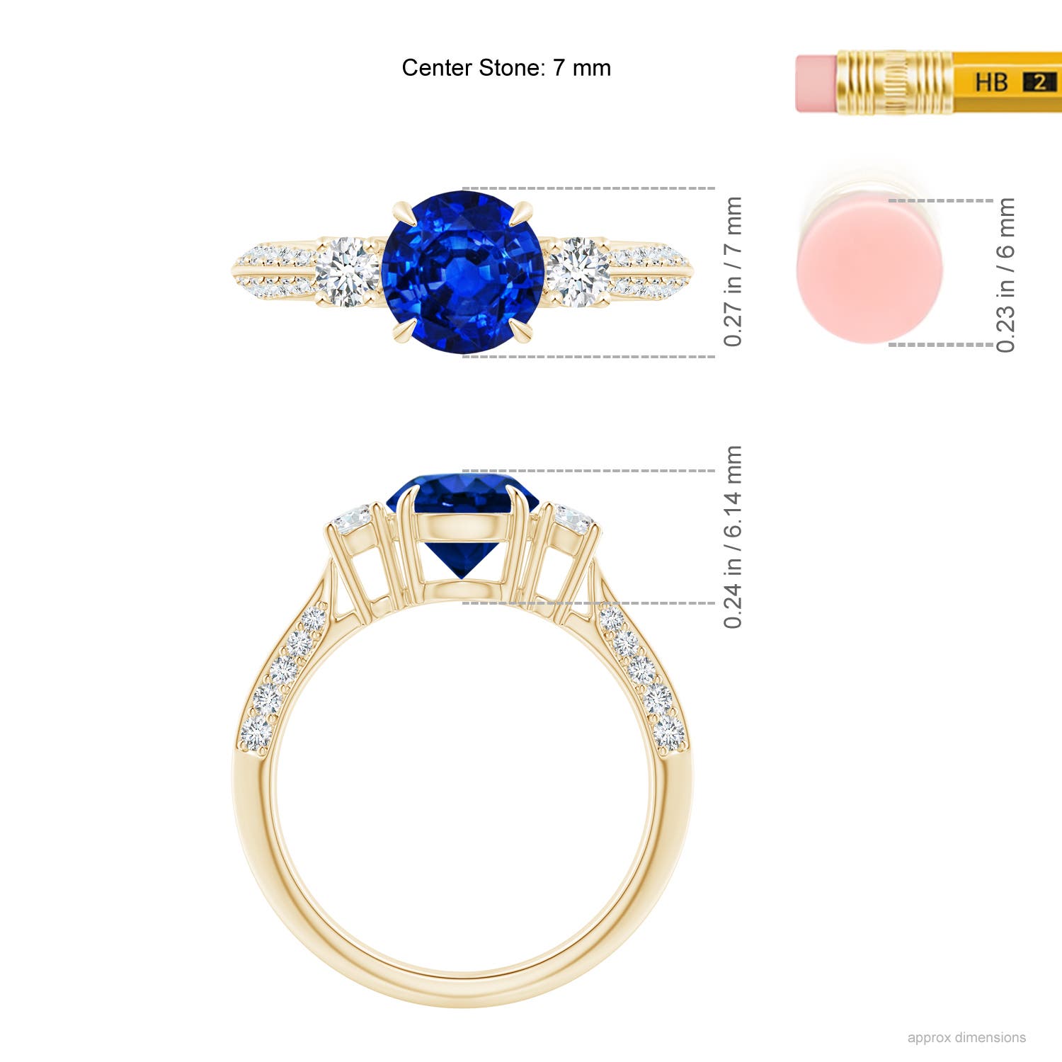 AAAA - Blue Sapphire / 2.01 CT / 14 KT Yellow Gold