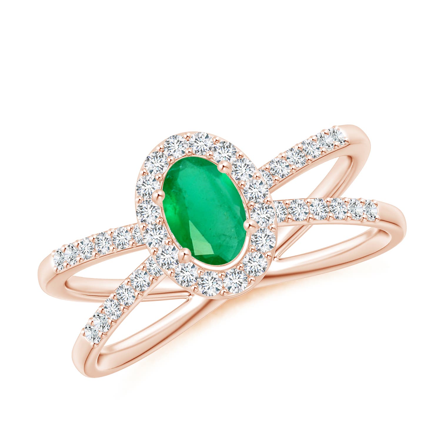 A - Emerald / 0.78 CT / 14 KT Rose Gold