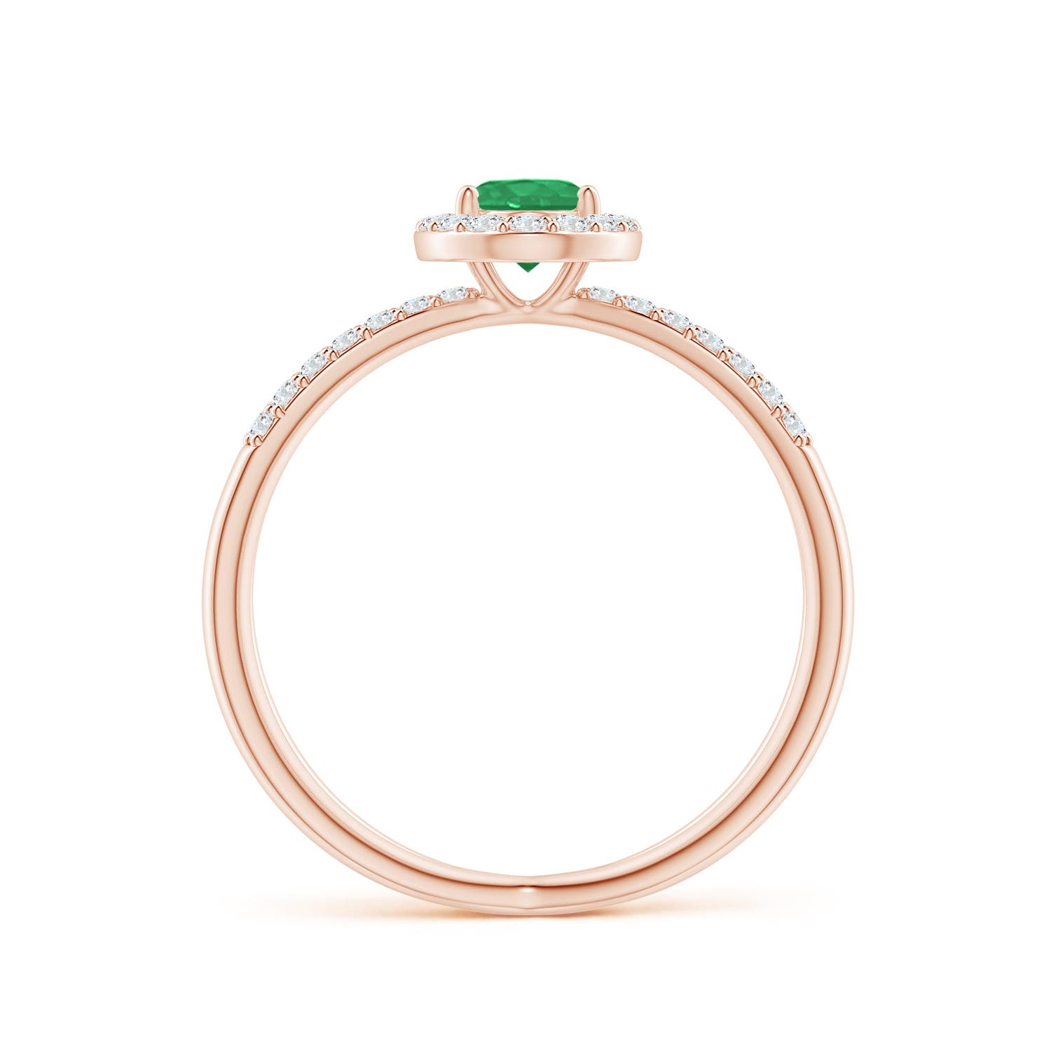 A - Emerald / 0.78 CT / 14 KT Rose Gold