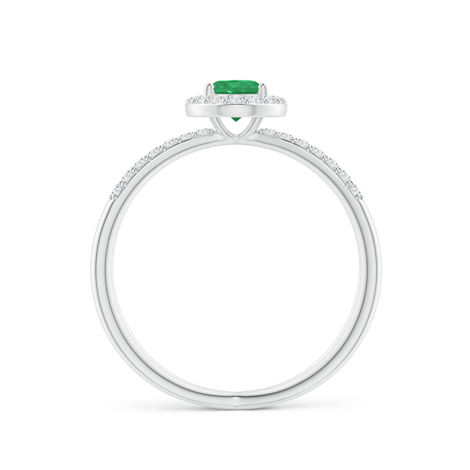 A - Emerald / 0.78 CT / 14 KT White Gold