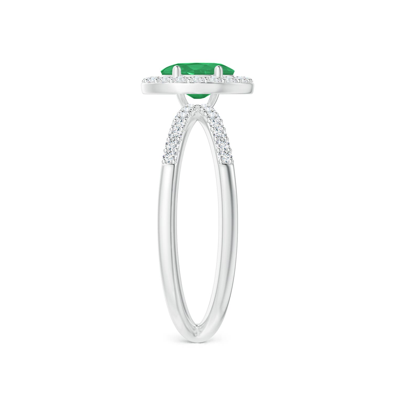 A - Emerald / 0.78 CT / 14 KT White Gold