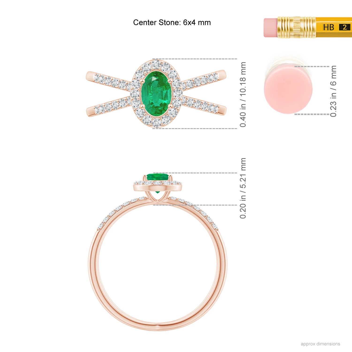 AA - Emerald / 0.78 CT / 14 KT Rose Gold