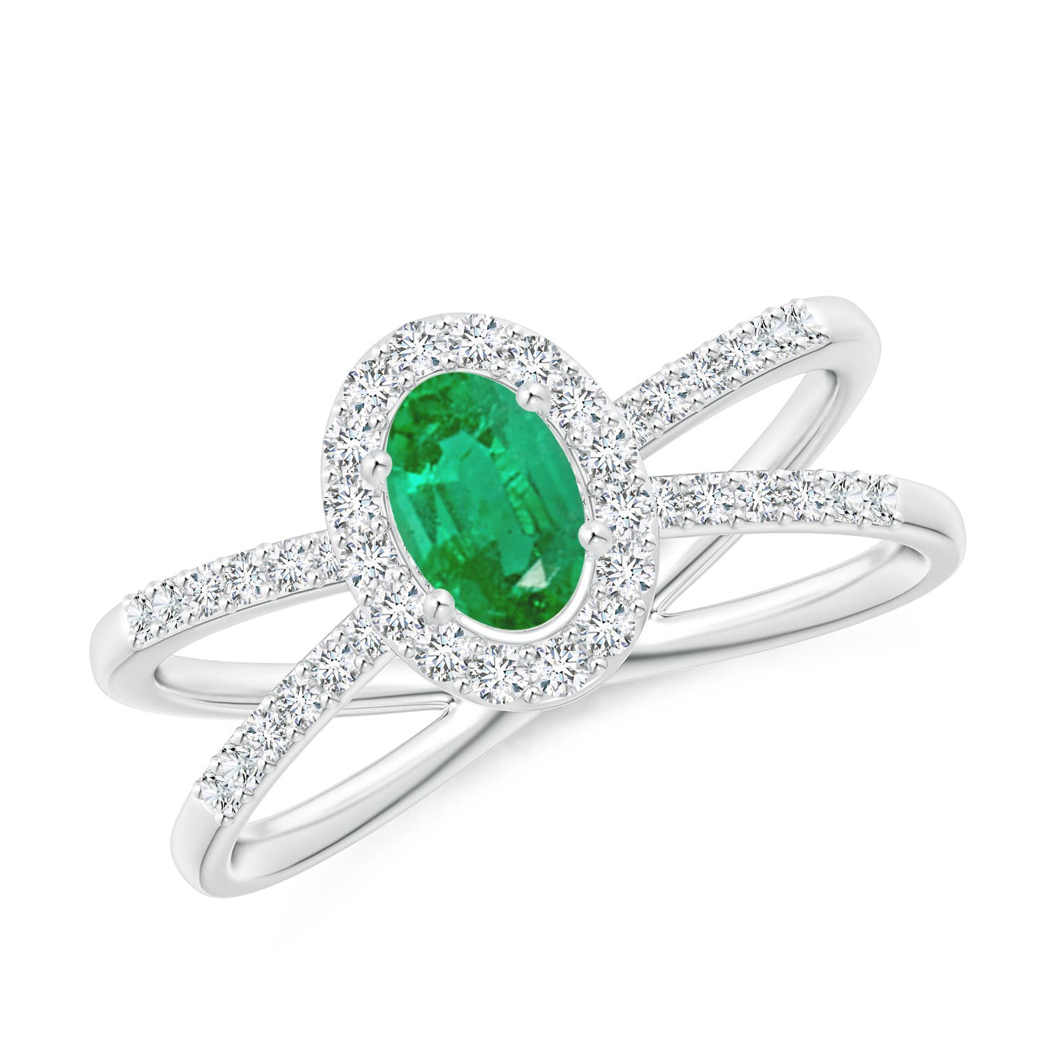 AA - Emerald / 0.78 CT / 14 KT White Gold