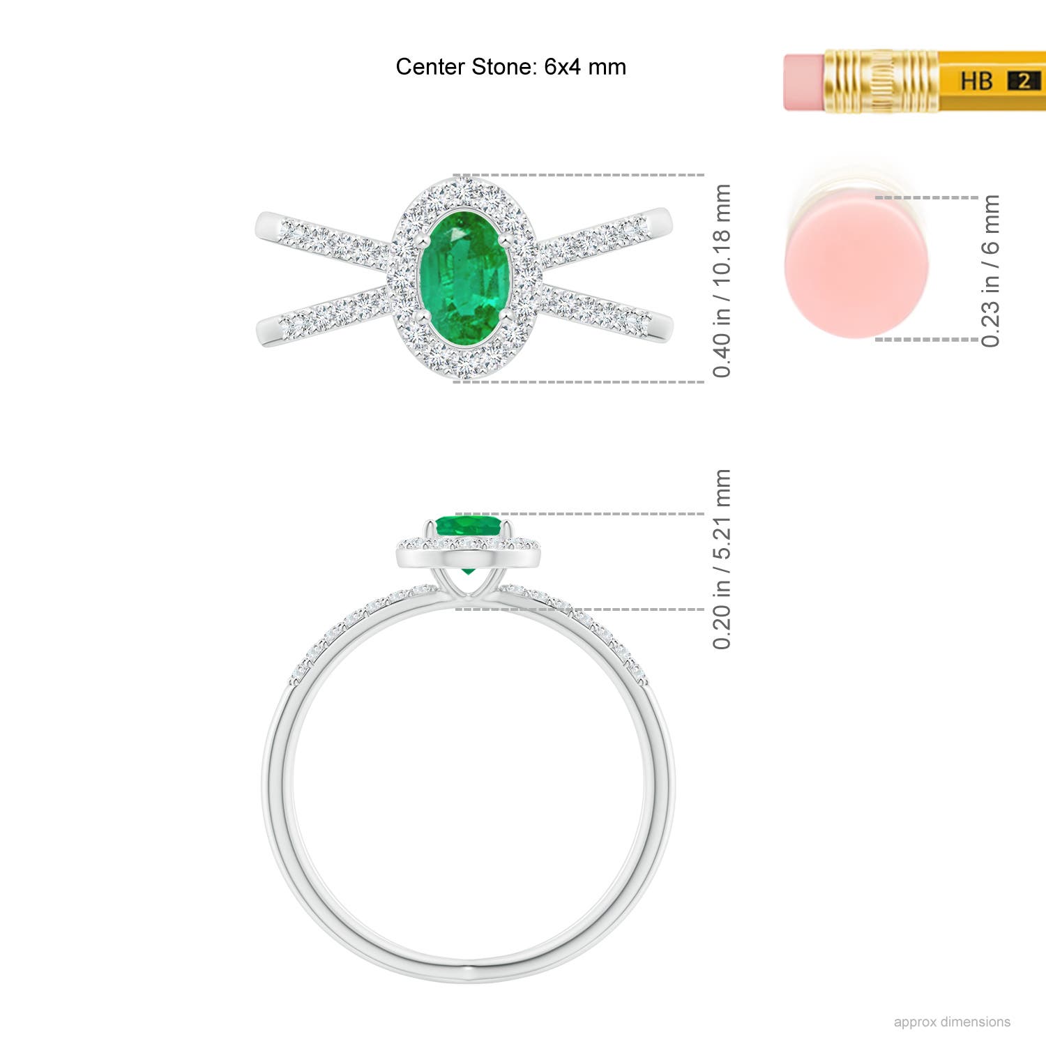 AA - Emerald / 0.78 CT / 14 KT White Gold