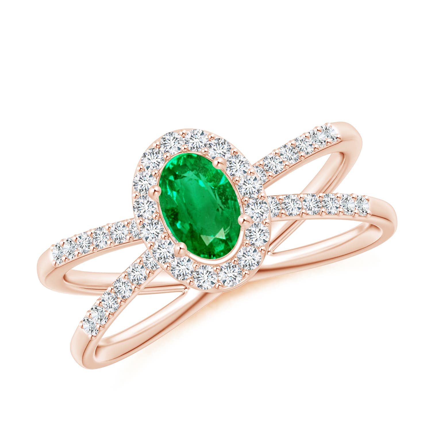 AAA - Emerald / 0.78 CT / 14 KT Rose Gold