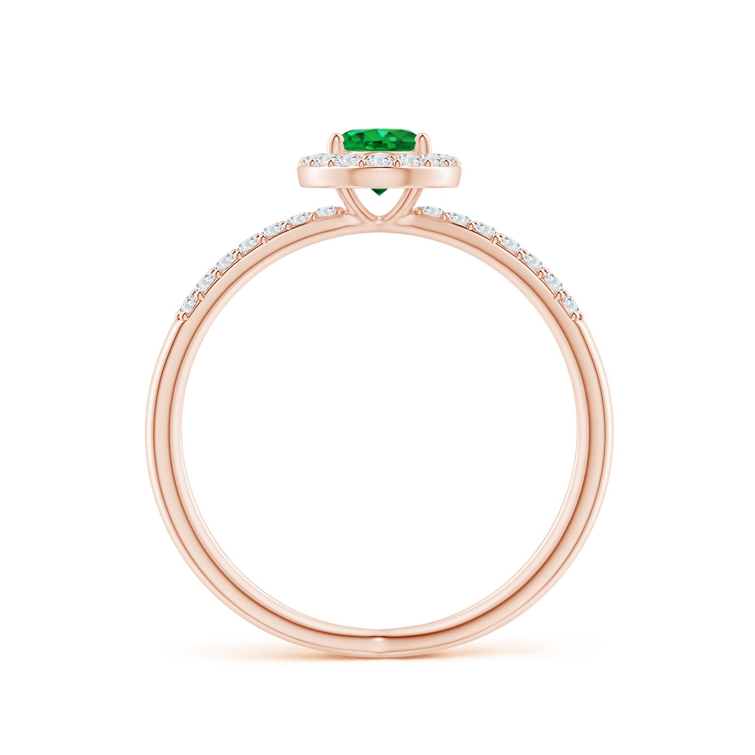 AAA - Emerald / 0.78 CT / 14 KT Rose Gold