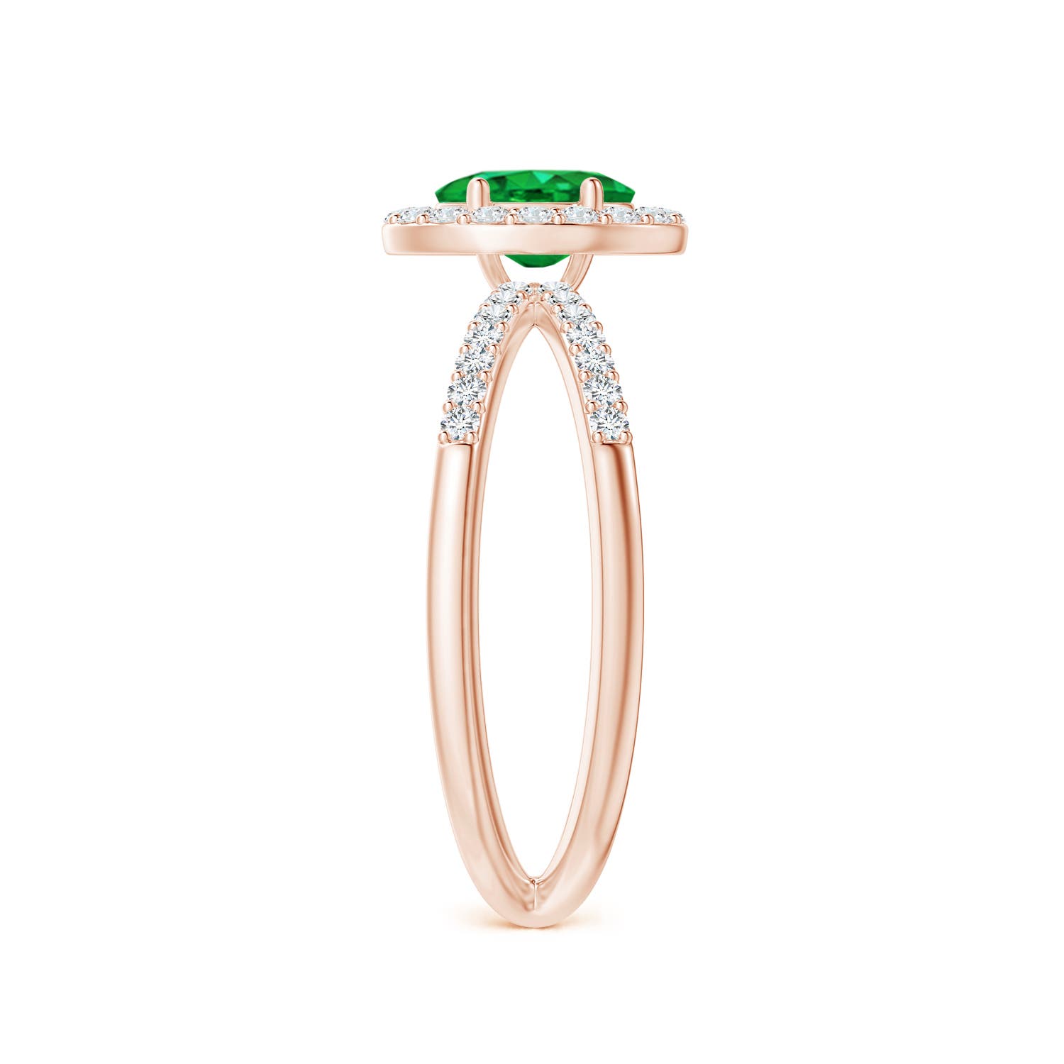 AAA - Emerald / 0.78 CT / 14 KT Rose Gold