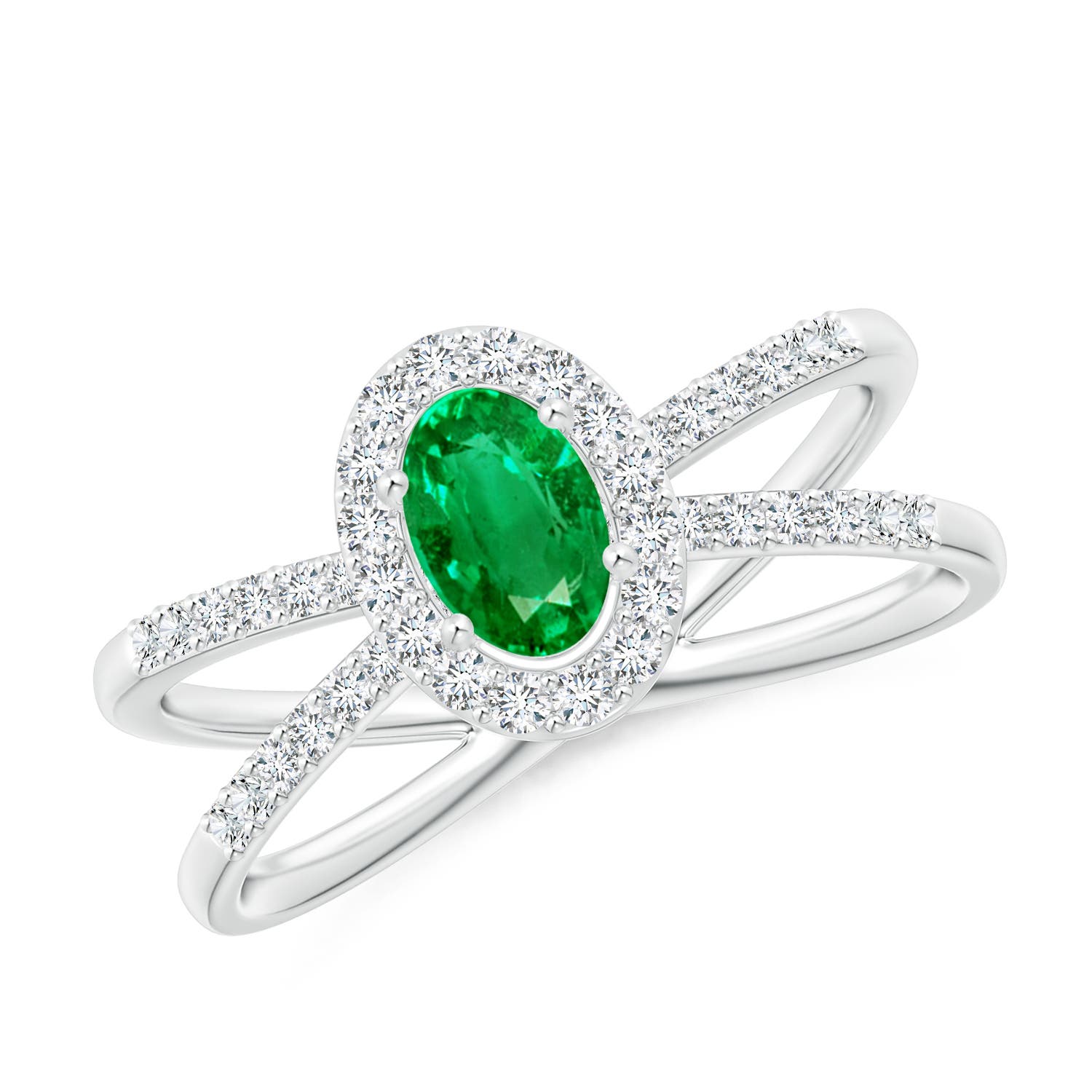 AAA - Emerald / 0.78 CT / 14 KT White Gold