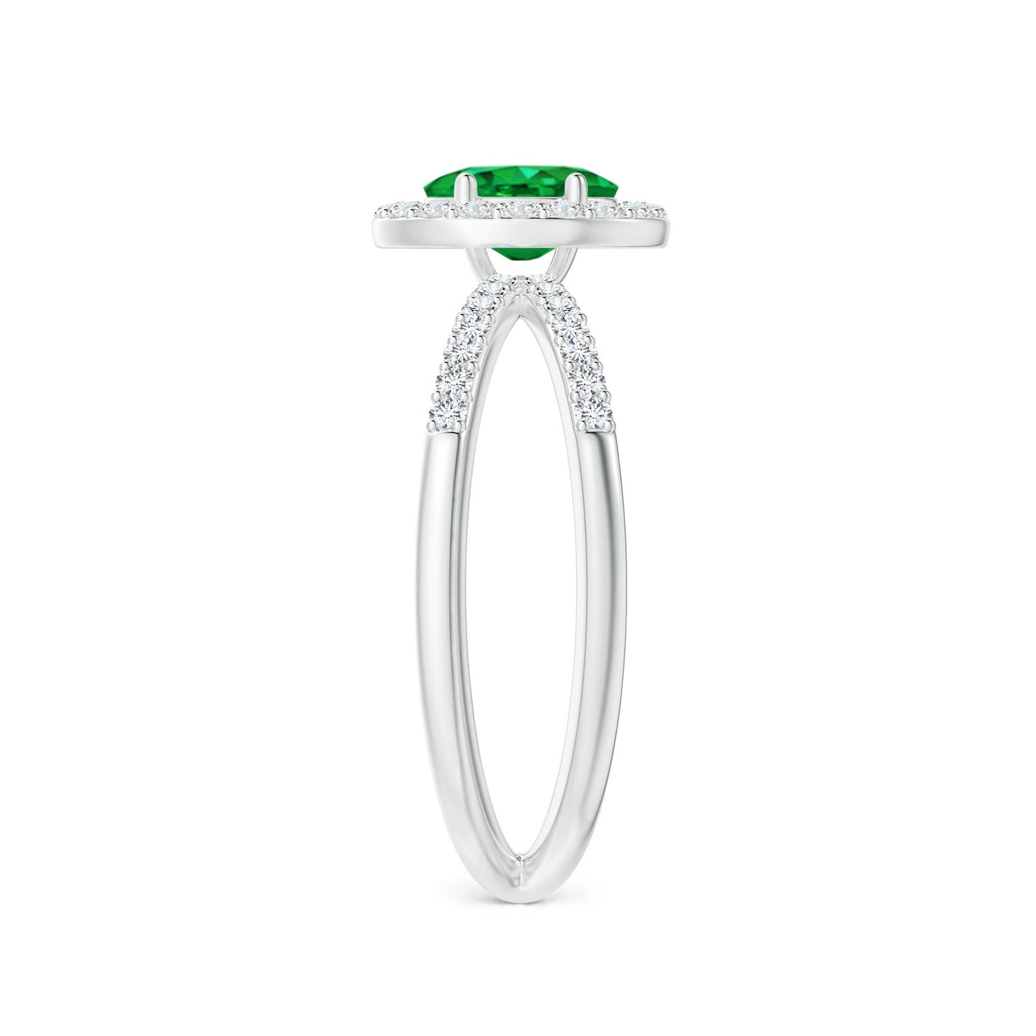 AAA - Emerald / 0.78 CT / 14 KT White Gold