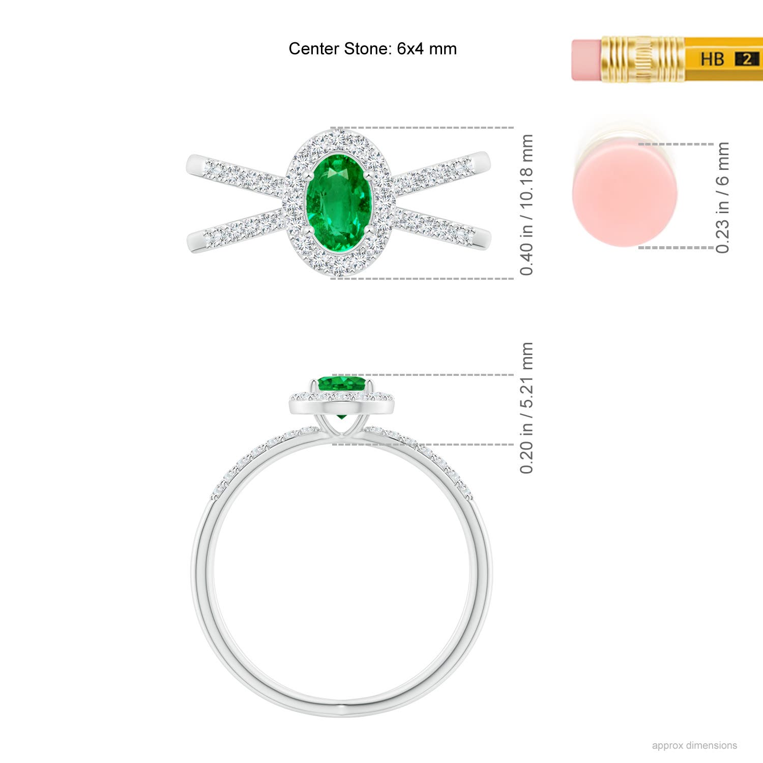 AAA - Emerald / 0.78 CT / 14 KT White Gold