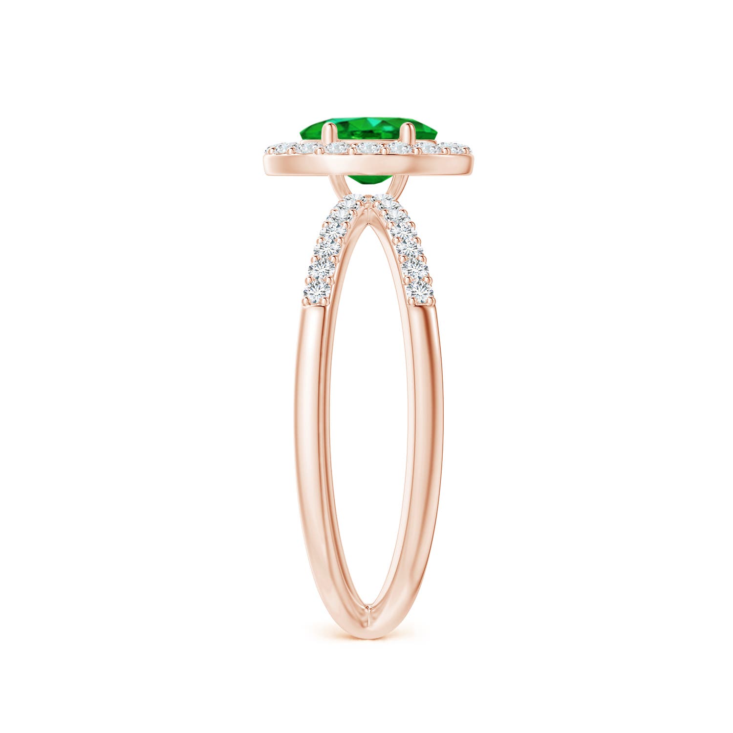 AAAA - Emerald / 0.78 CT / 14 KT Rose Gold