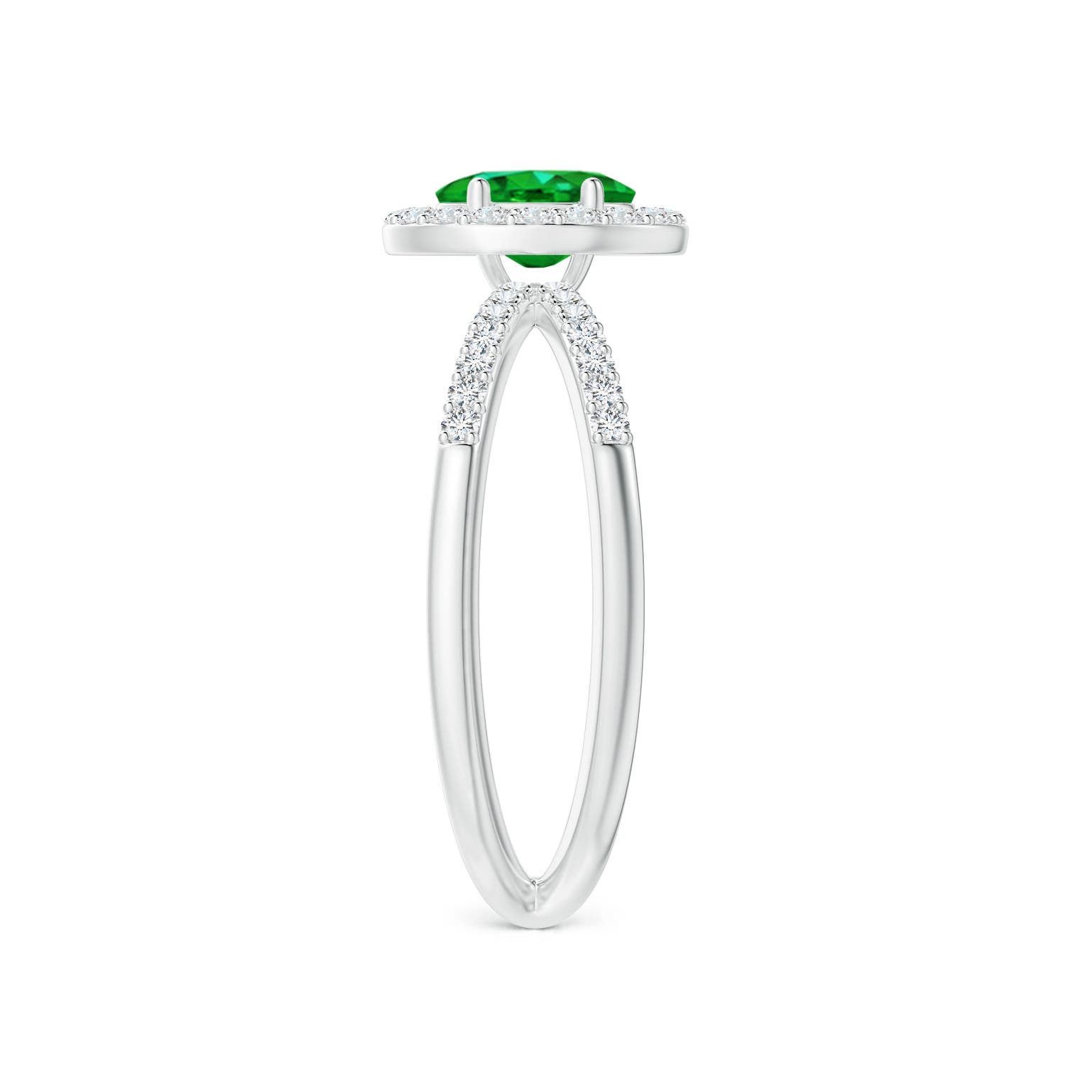 AAAA - Emerald / 0.78 CT / 14 KT White Gold