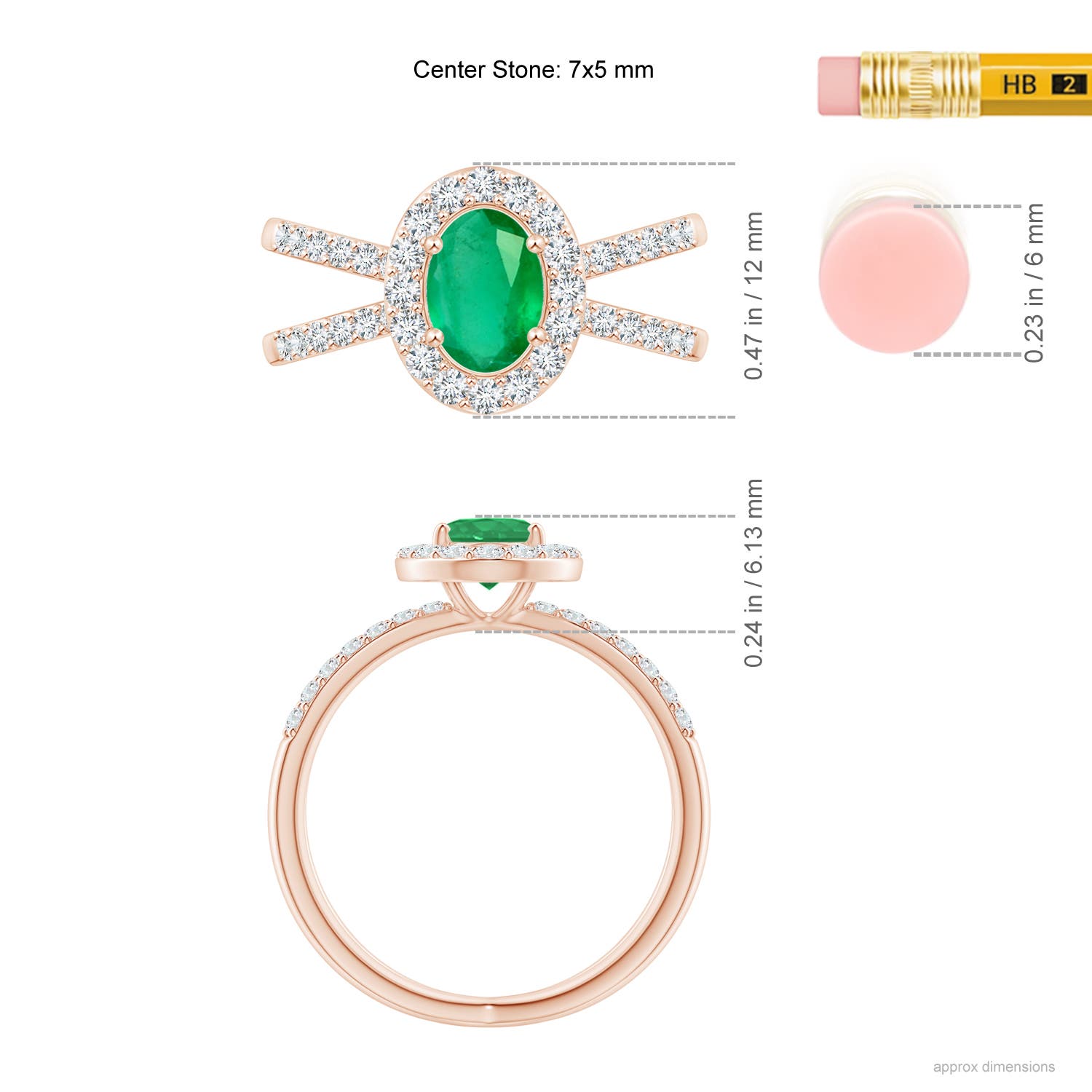 A - Emerald / 1.28 CT / 14 KT Rose Gold