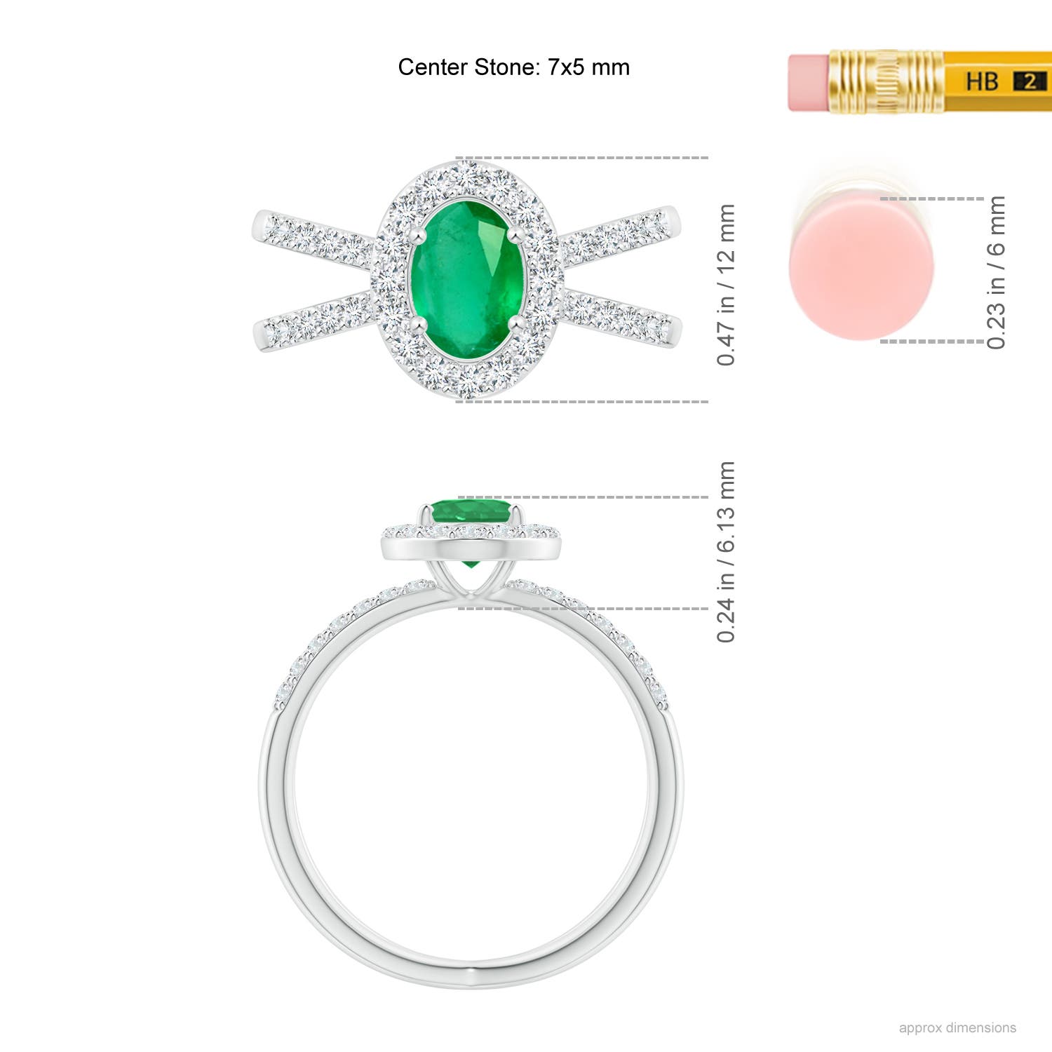 A - Emerald / 1.28 CT / 14 KT White Gold