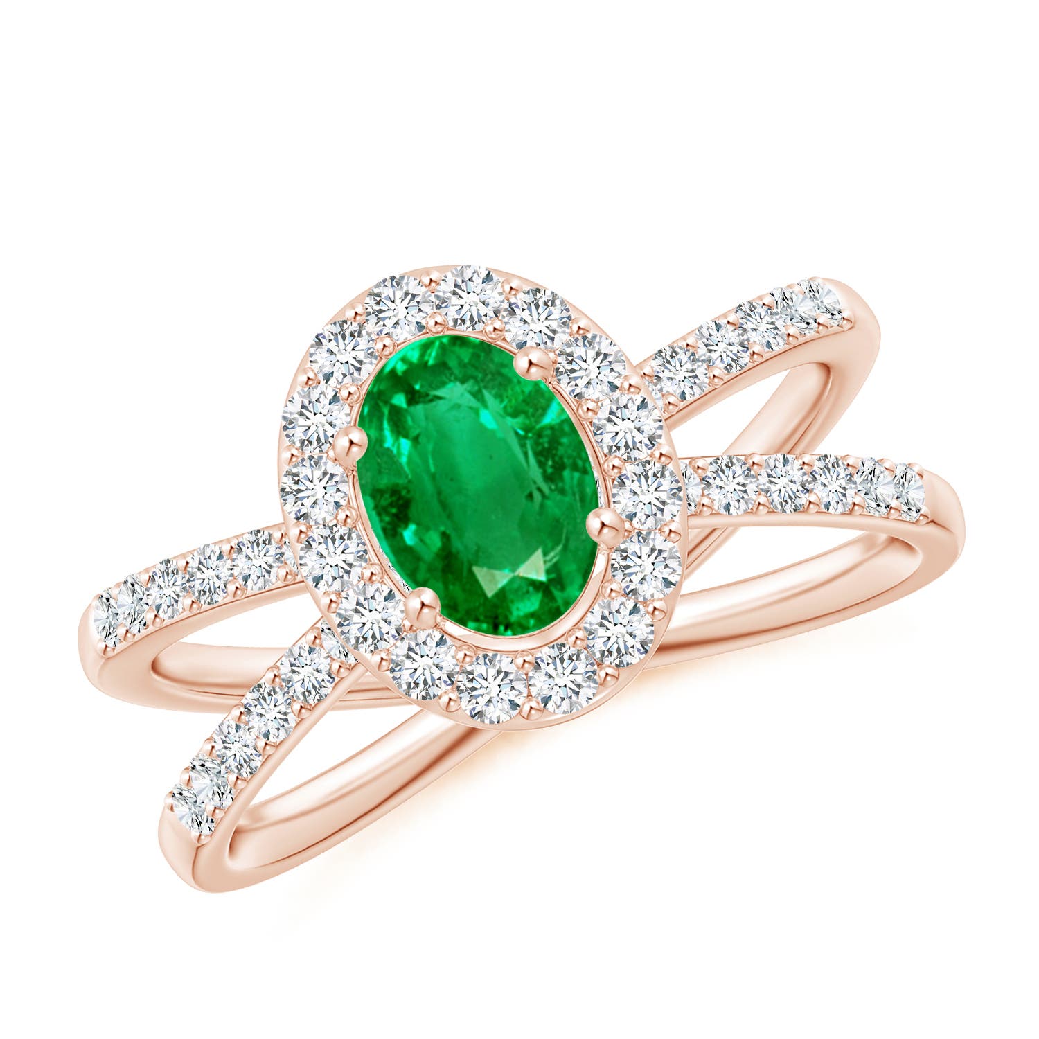 AAA - Emerald / 1.28 CT / 14 KT Rose Gold