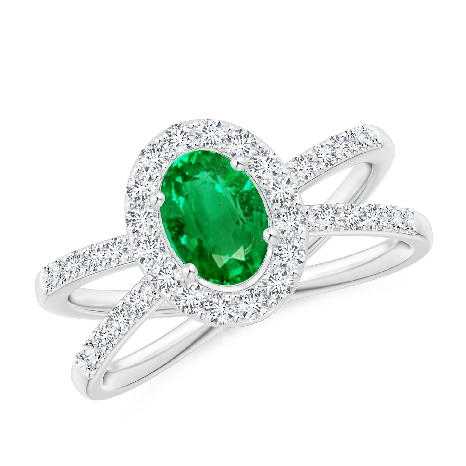 AAA - Emerald / 1.28 CT / 14 KT White Gold