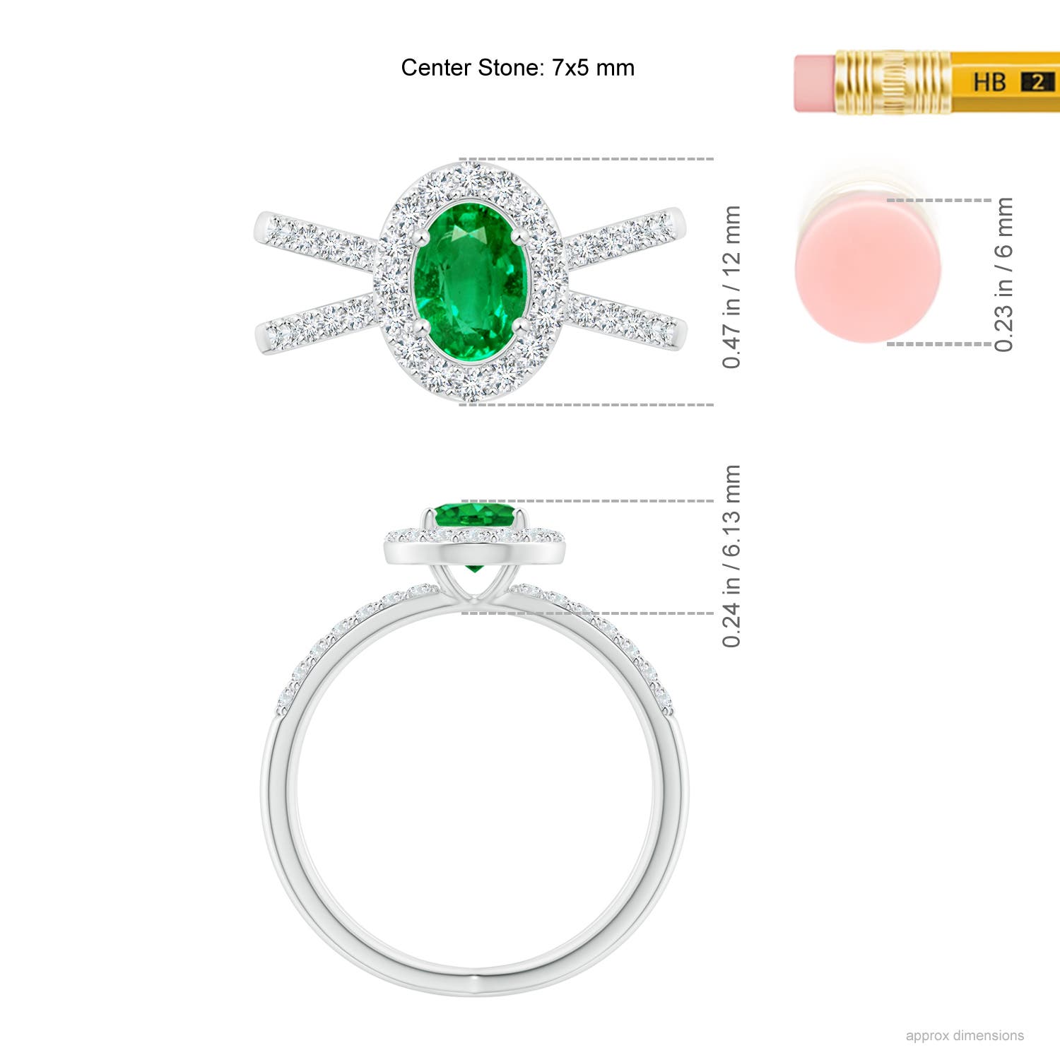 AAA - Emerald / 1.28 CT / 14 KT White Gold