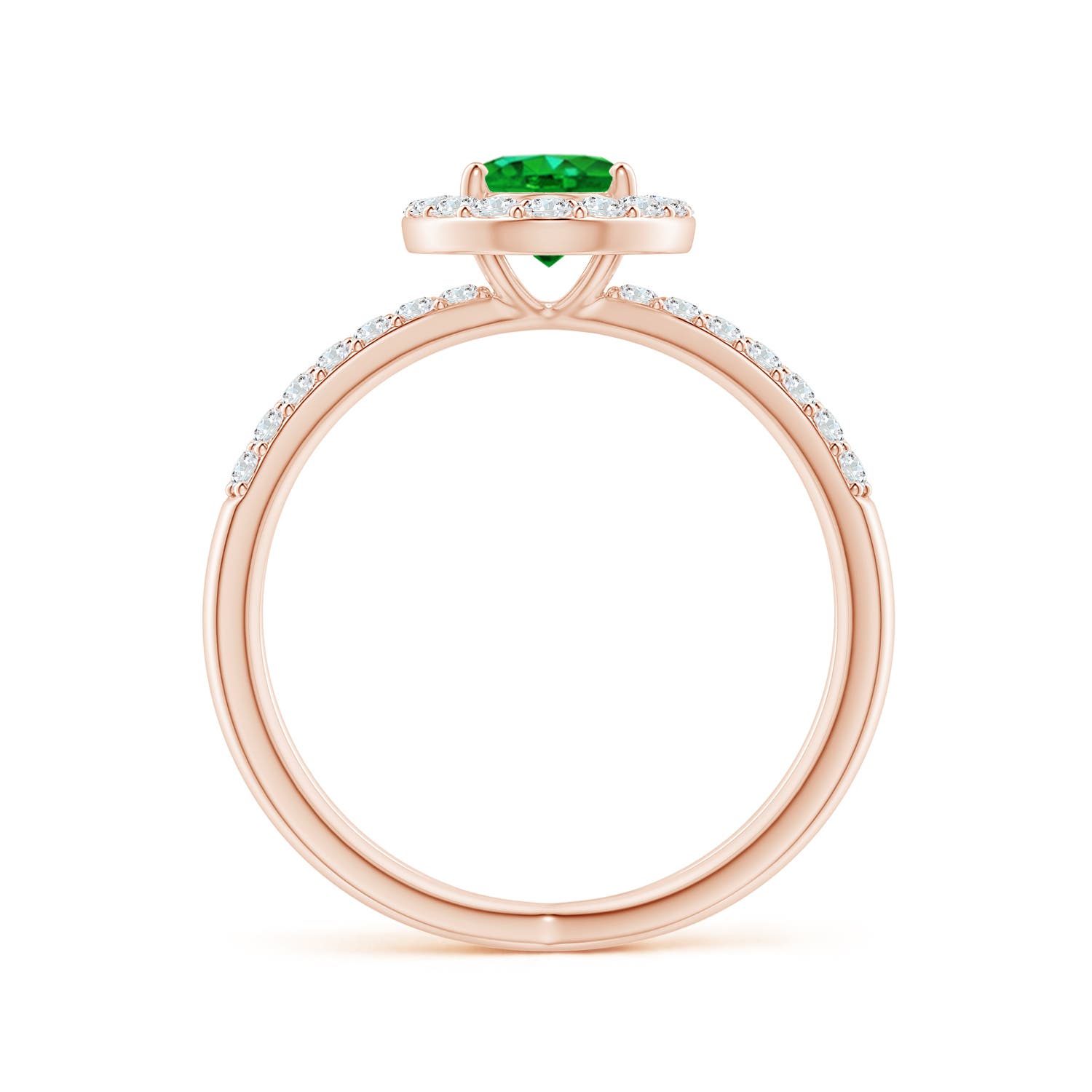 AAAA - Emerald / 1.28 CT / 14 KT Rose Gold