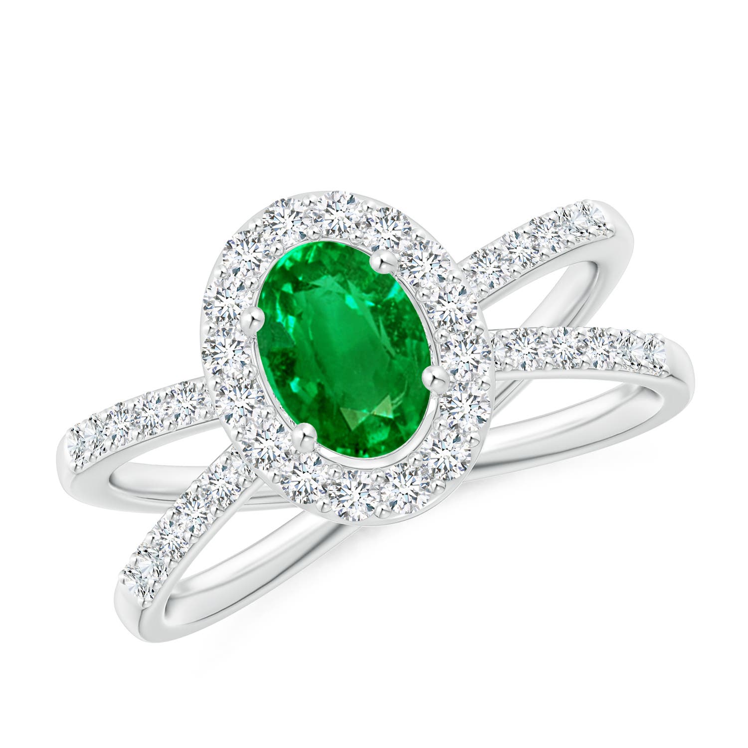 AAAA - Emerald / 1.28 CT / 14 KT White Gold