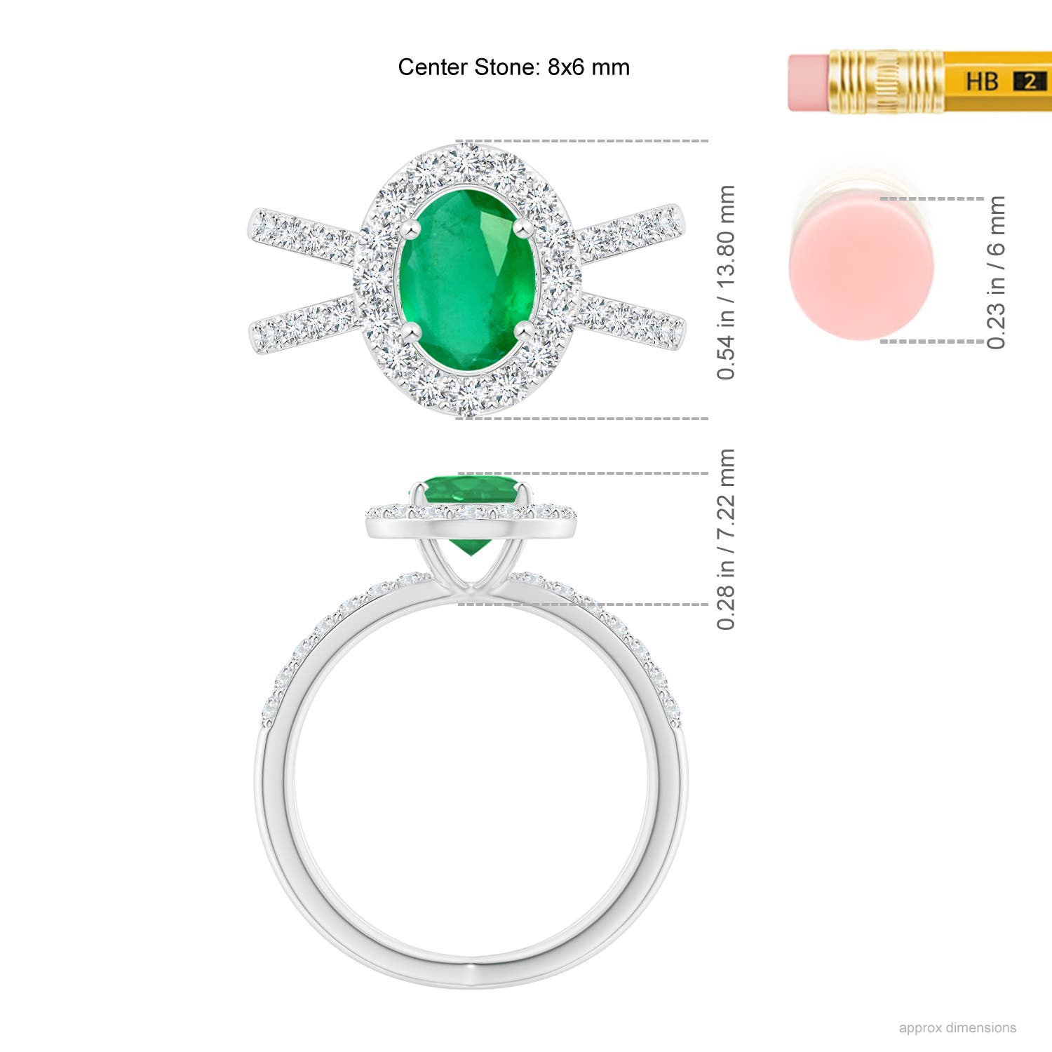 A - Emerald / 2.07 CT / 14 KT White Gold