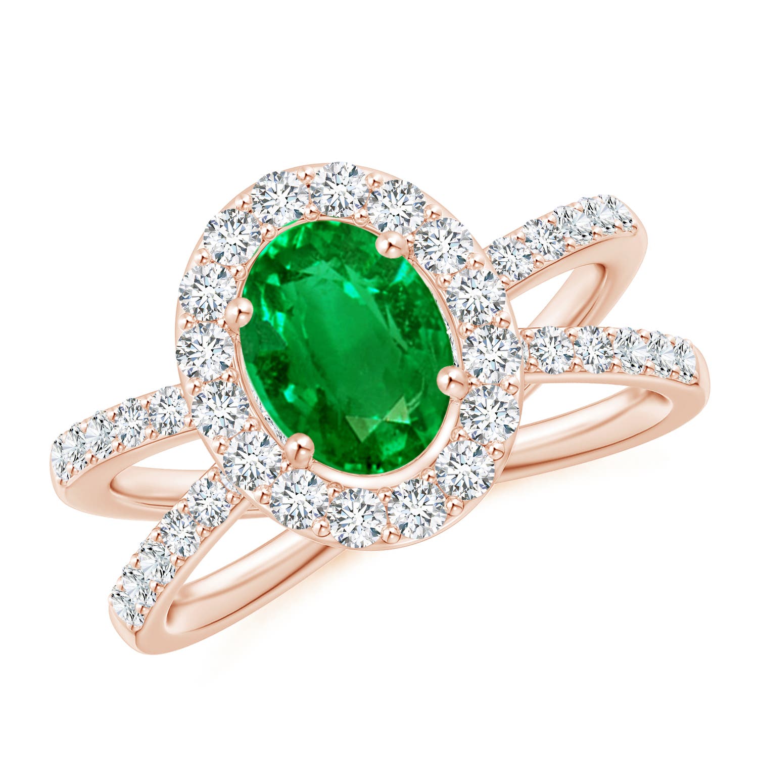 AAAA - Emerald / 2.07 CT / 14 KT Rose Gold