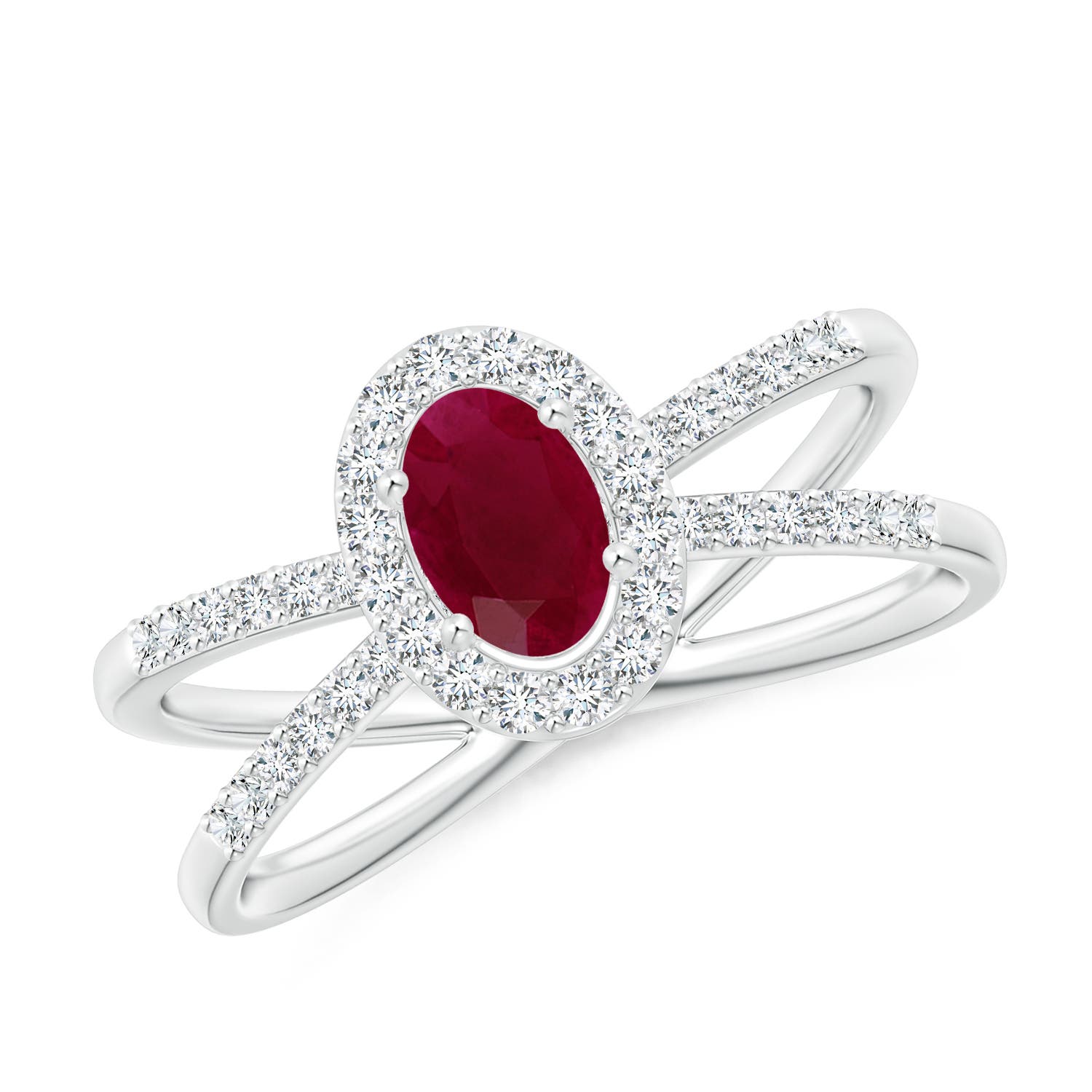 A - Ruby / 0.98 CT / 14 KT White Gold