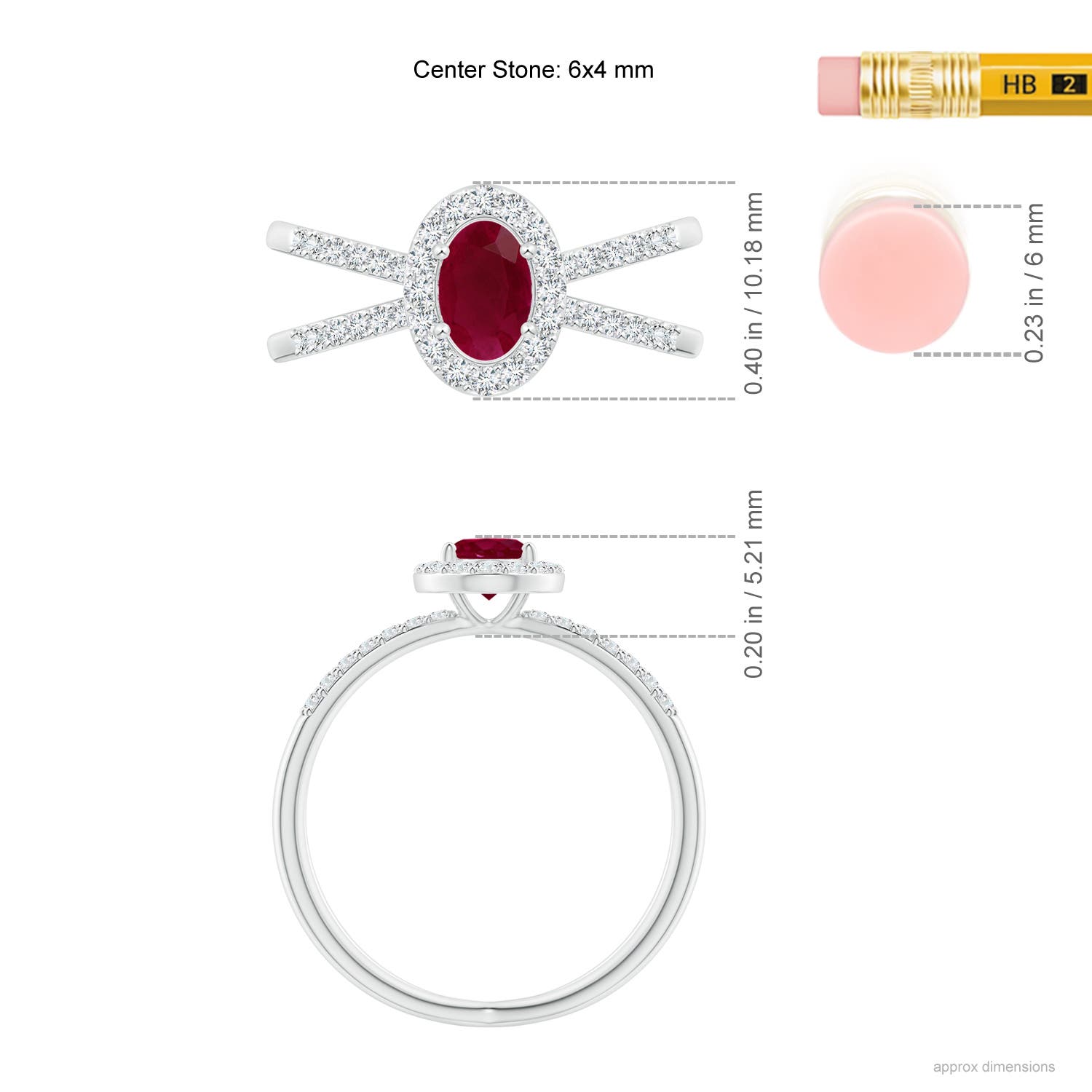 A - Ruby / 0.98 CT / 14 KT White Gold