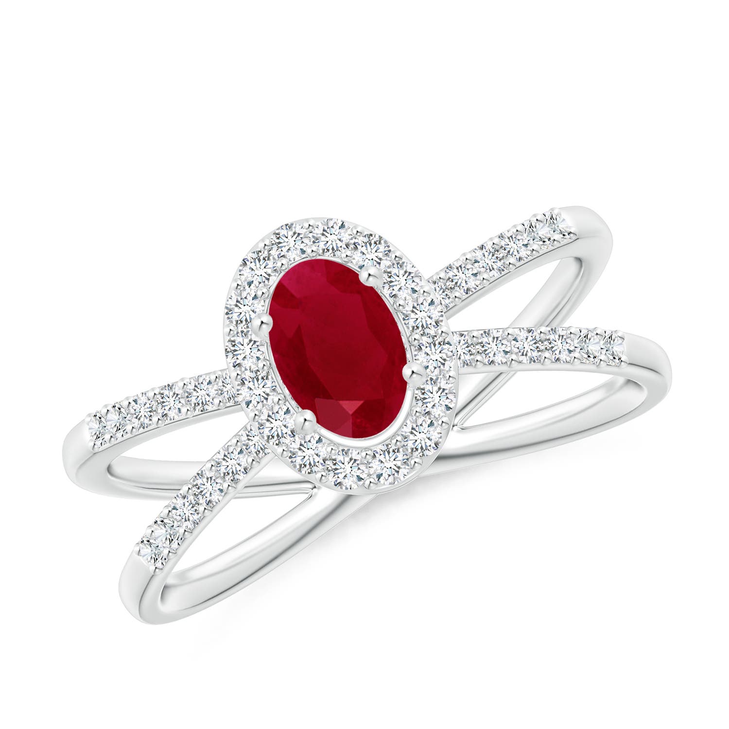 AA - Ruby / 0.98 CT / 14 KT White Gold