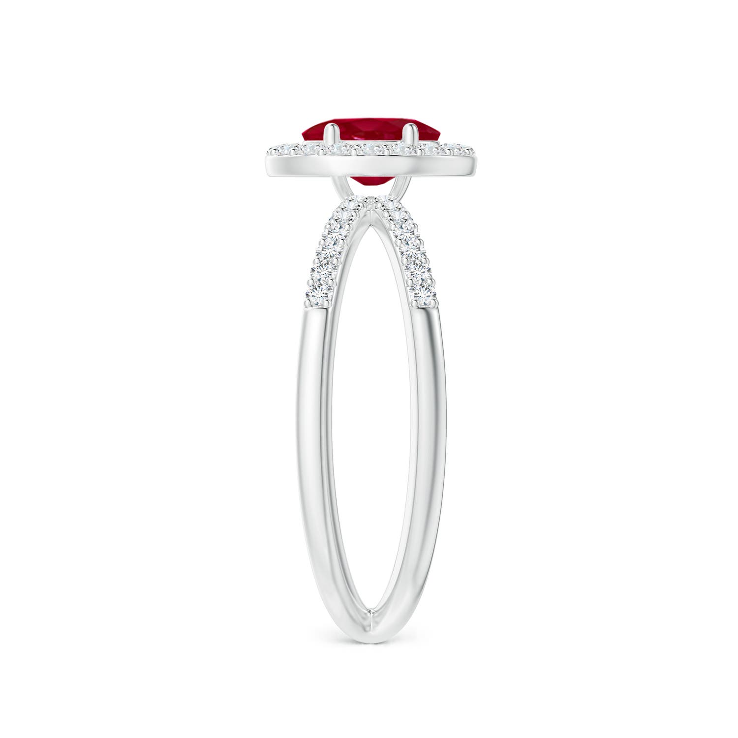 AA - Ruby / 0.98 CT / 14 KT White Gold