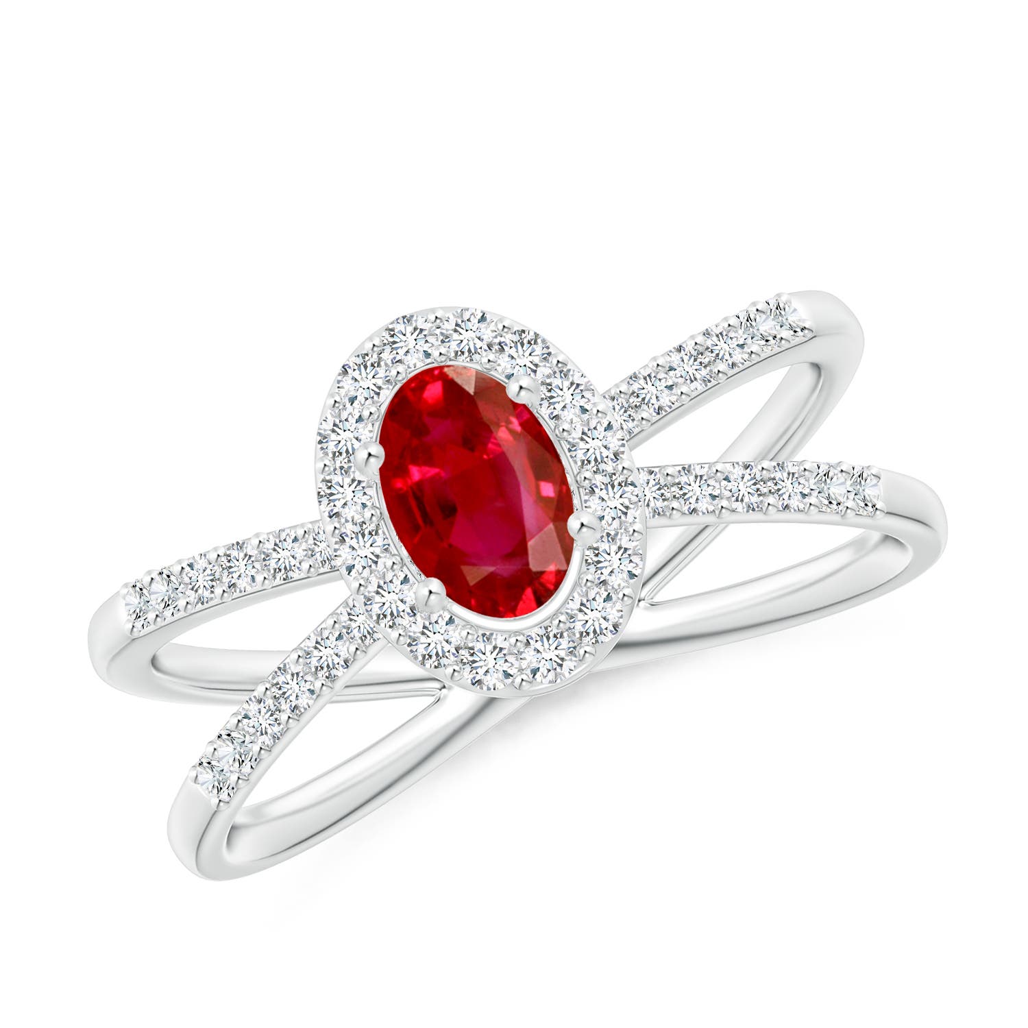 AAA - Ruby / 0.98 CT / 14 KT White Gold