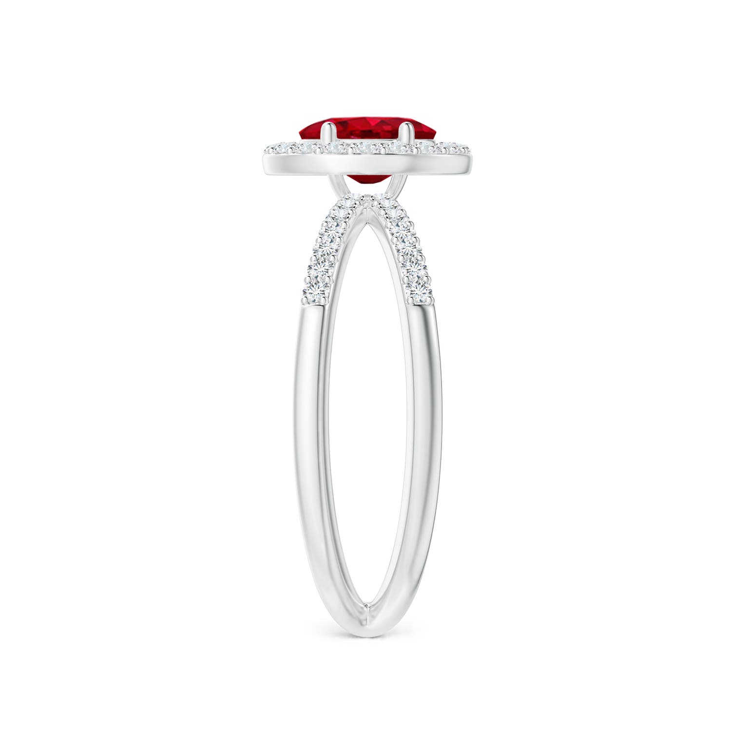 AAA - Ruby / 0.98 CT / 14 KT White Gold