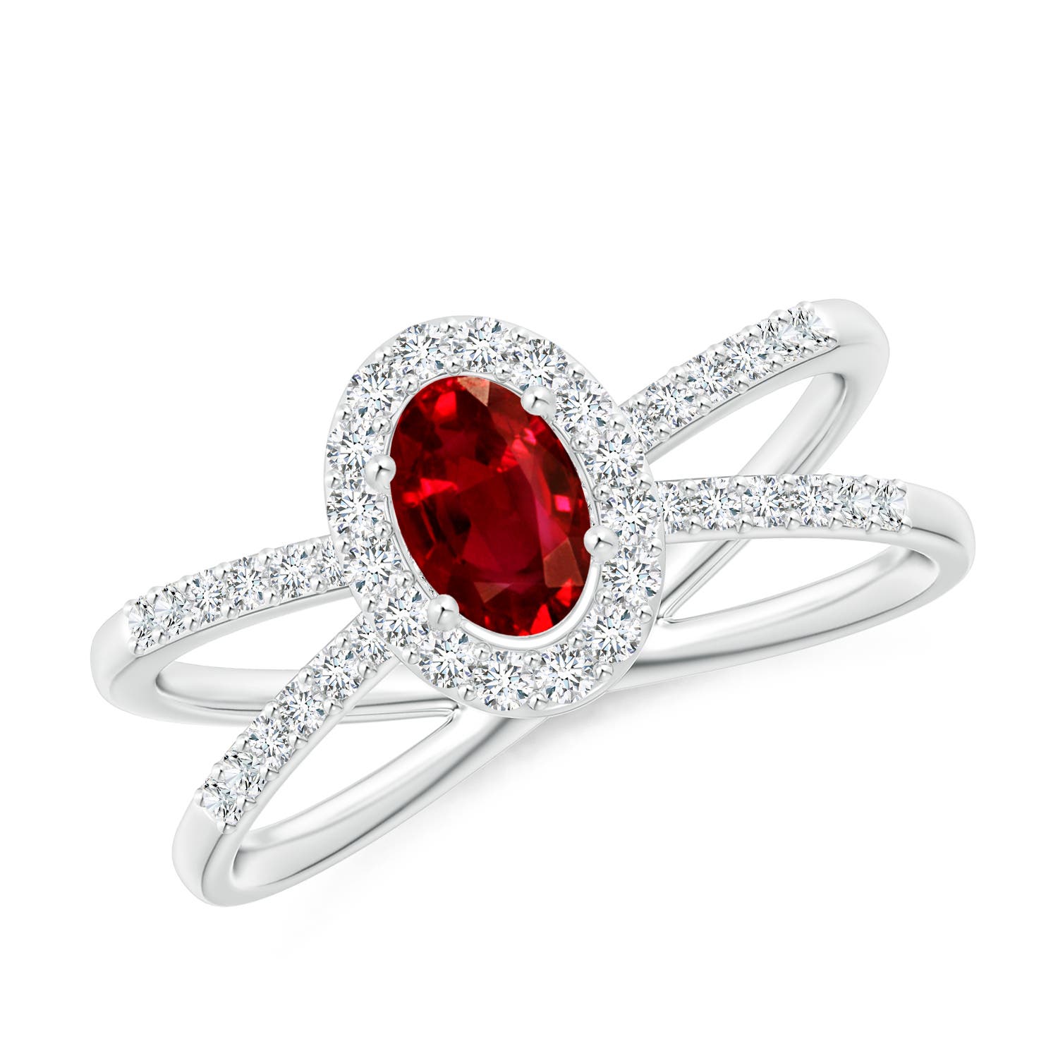 AAAA - Ruby / 0.98 CT / 14 KT White Gold