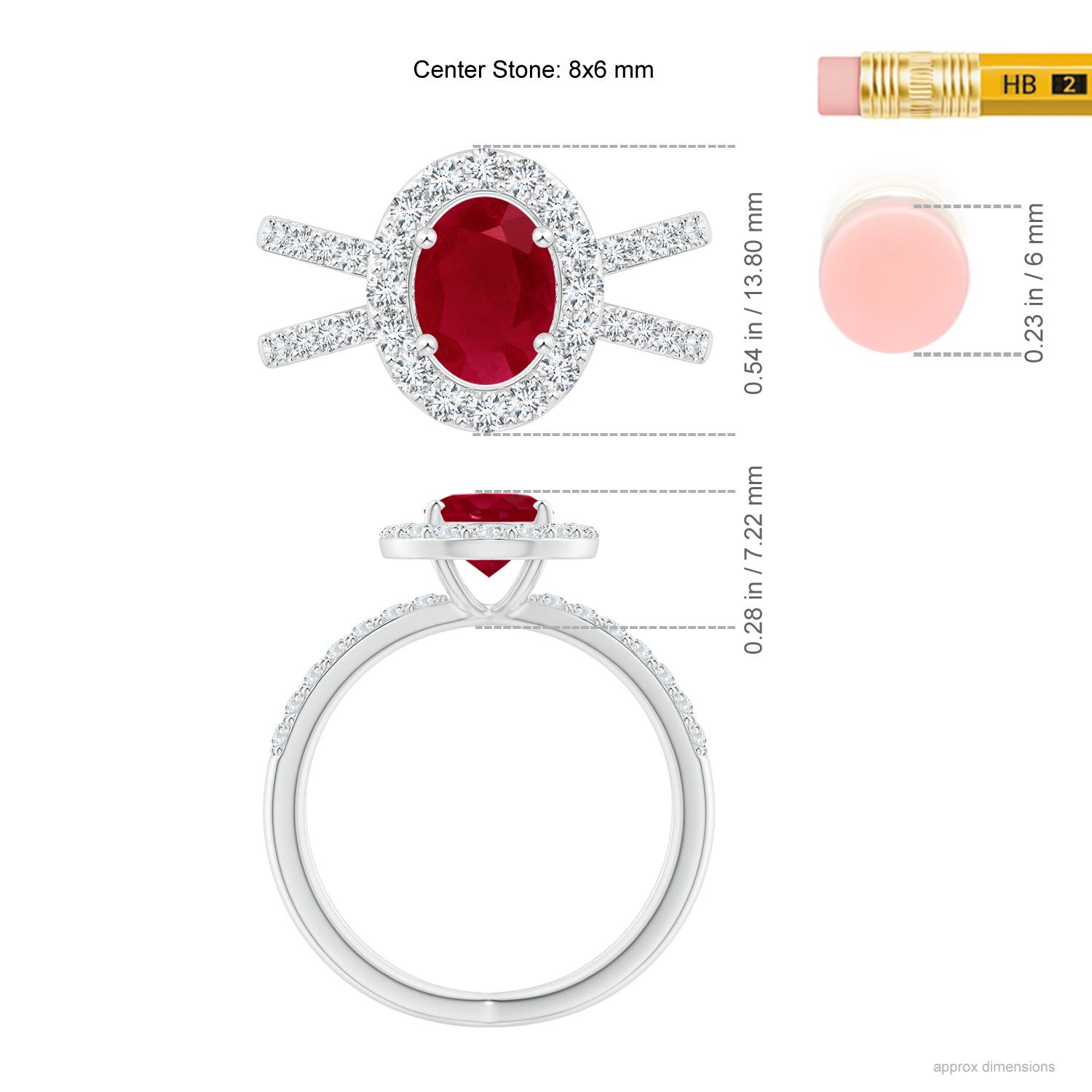 AA - Ruby / 2.22 CT / 14 KT White Gold