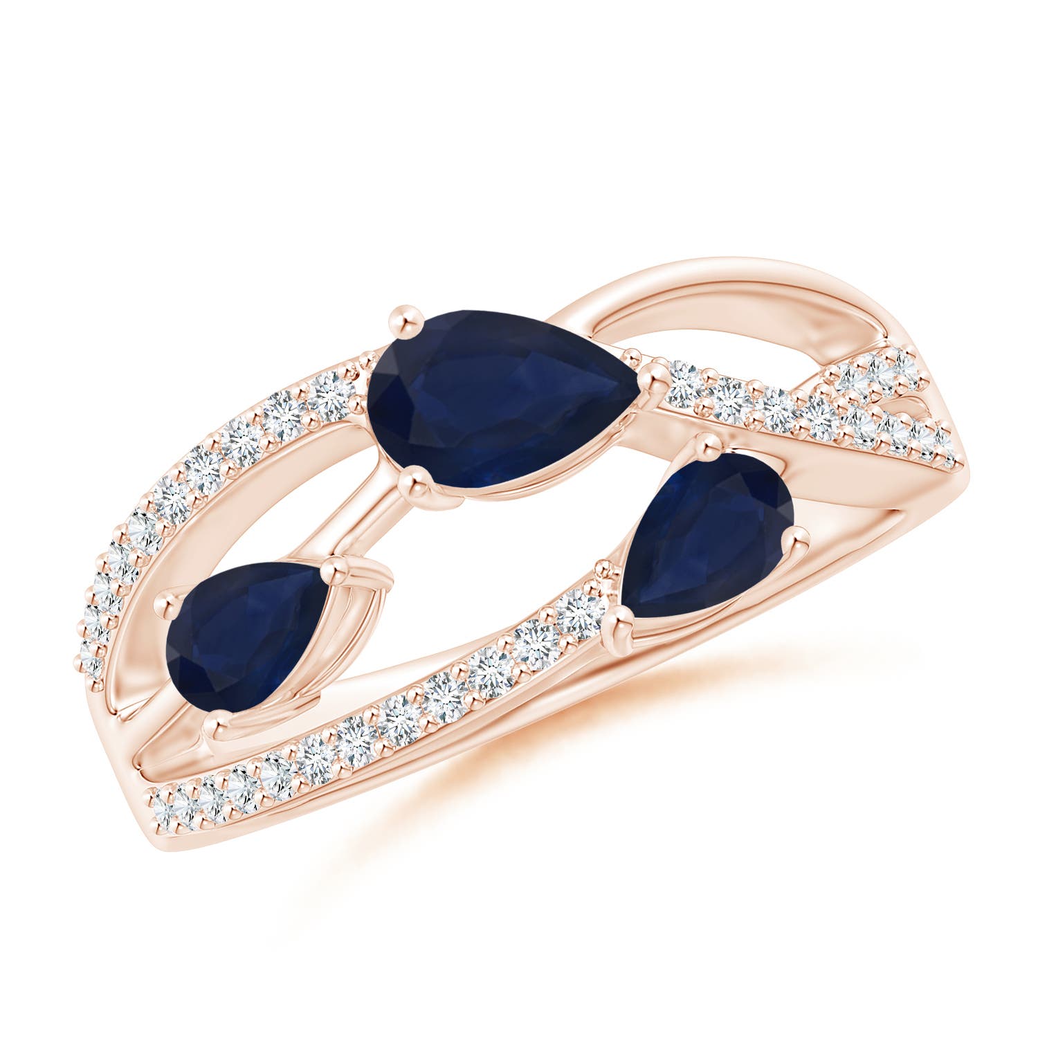 A - Blue Sapphire / 1.07 CT / 14 KT Rose Gold