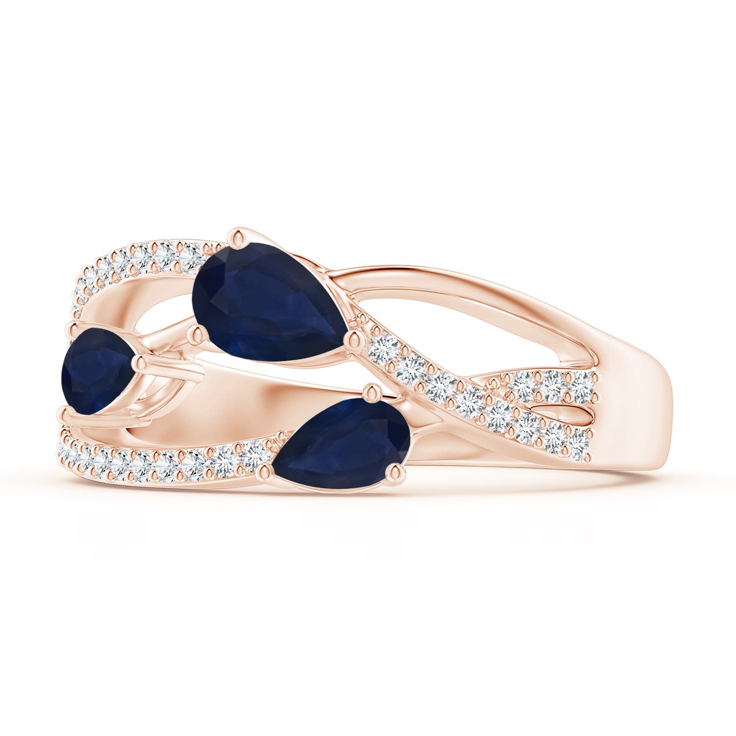 A - Blue Sapphire / 1.07 CT / 14 KT Rose Gold