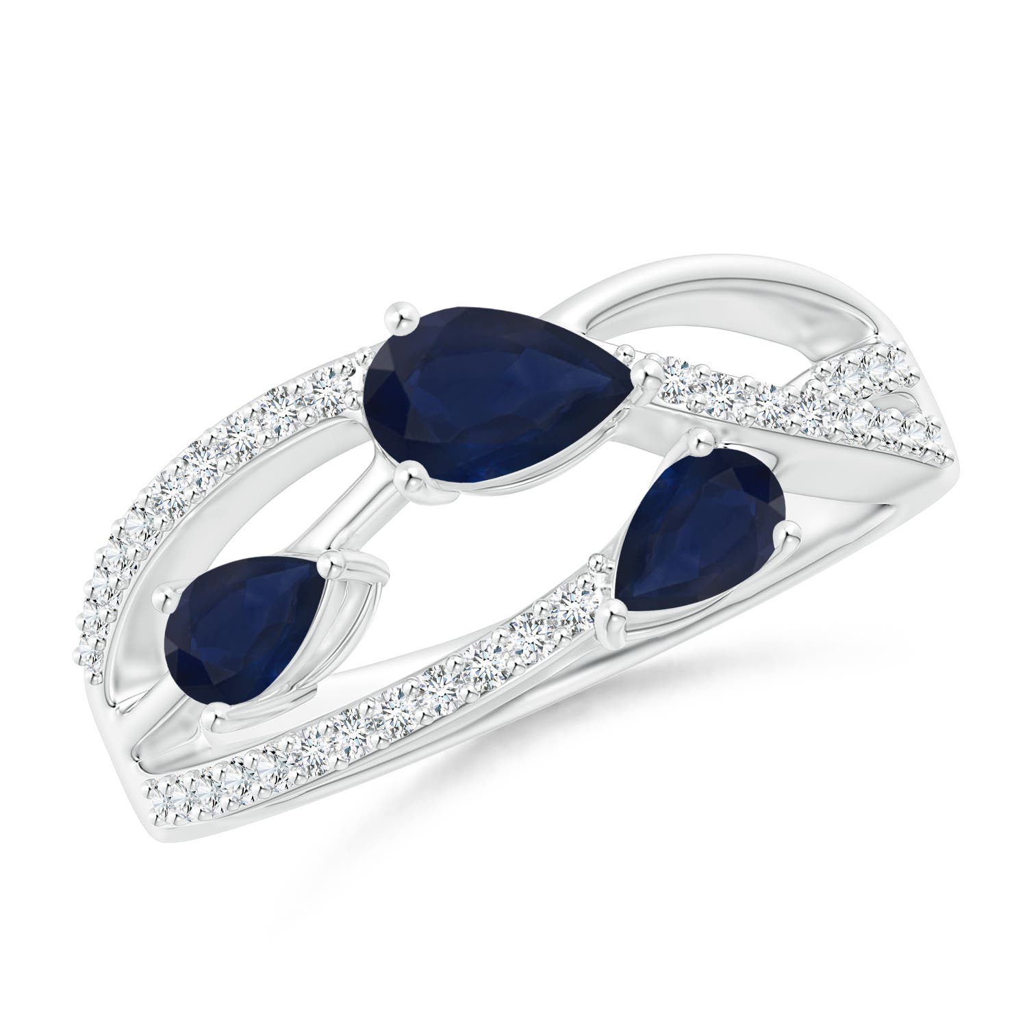 A - Blue Sapphire / 1.07 CT / 14 KT White Gold