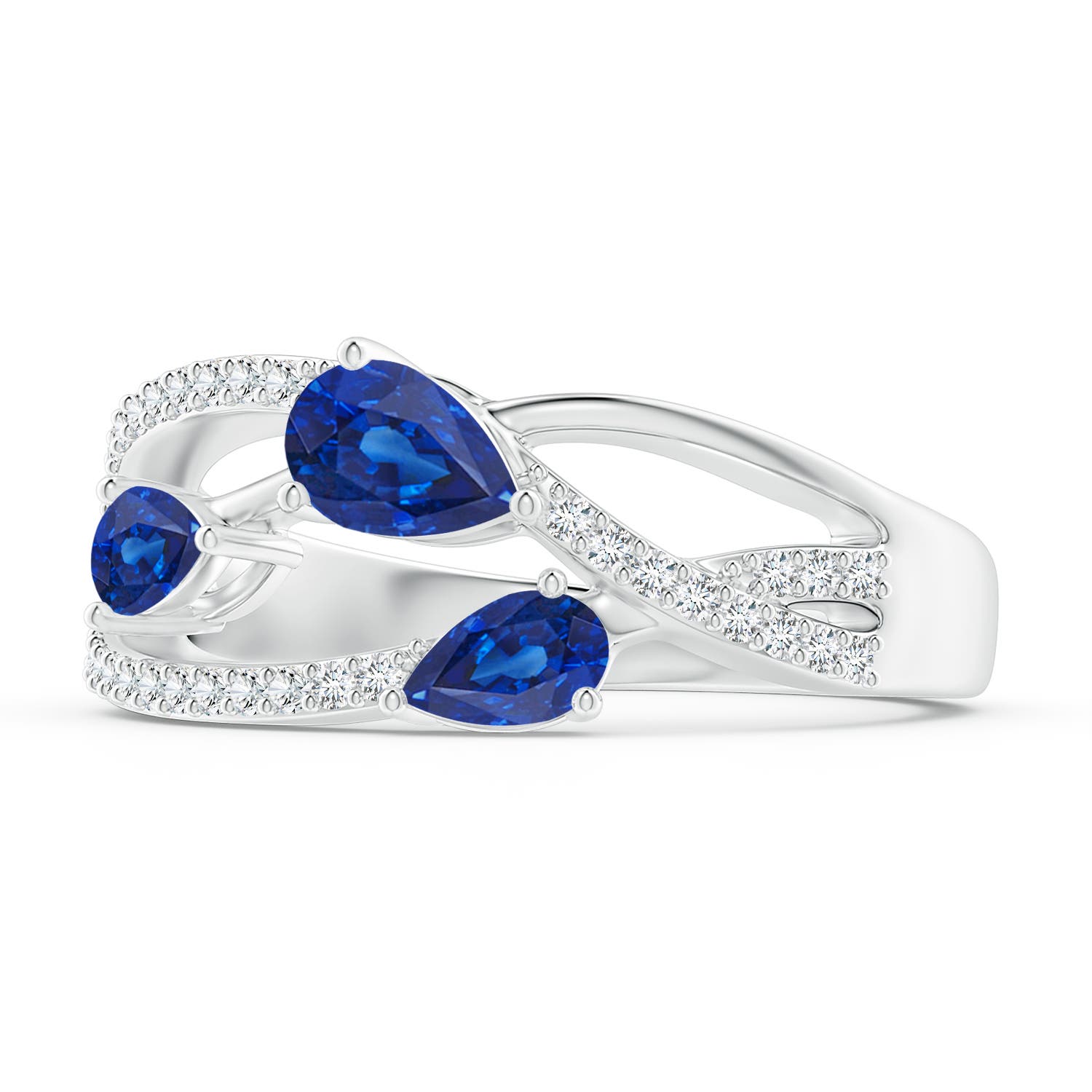 AAA - Blue Sapphire / 1.07 CT / 14 KT White Gold