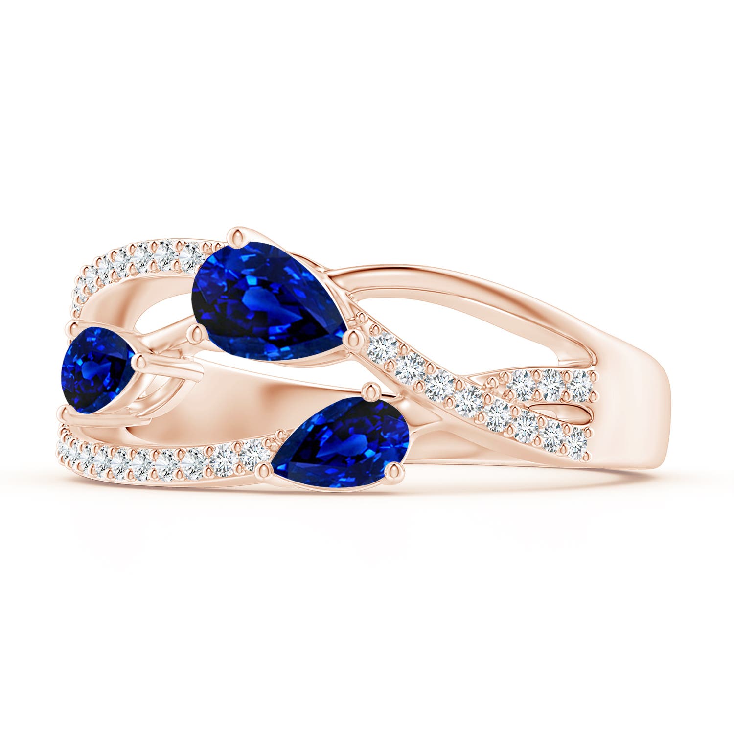 AAAA - Blue Sapphire / 1.07 CT / 14 KT Rose Gold