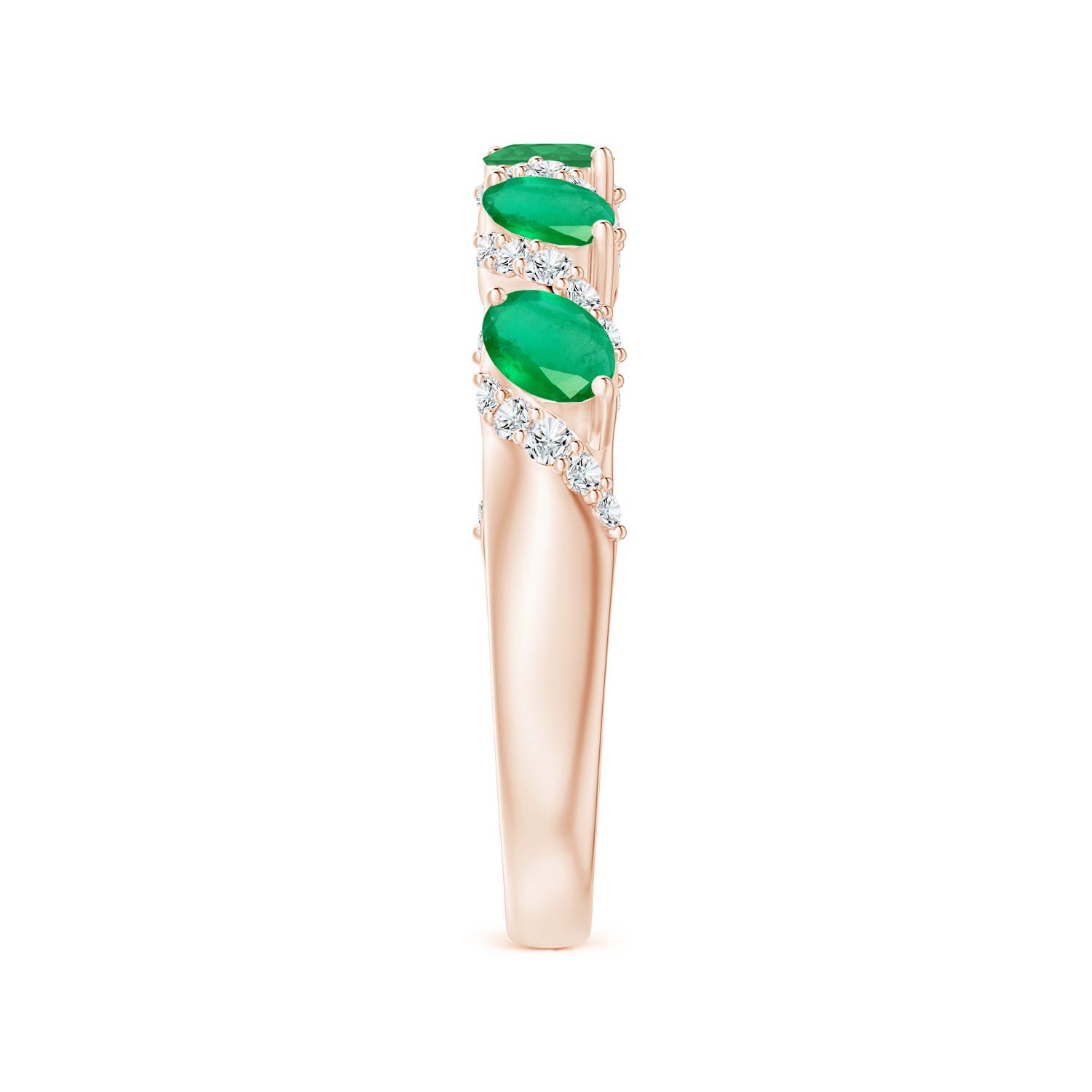 A - Emerald / 0.78 CT / 14 KT Rose Gold